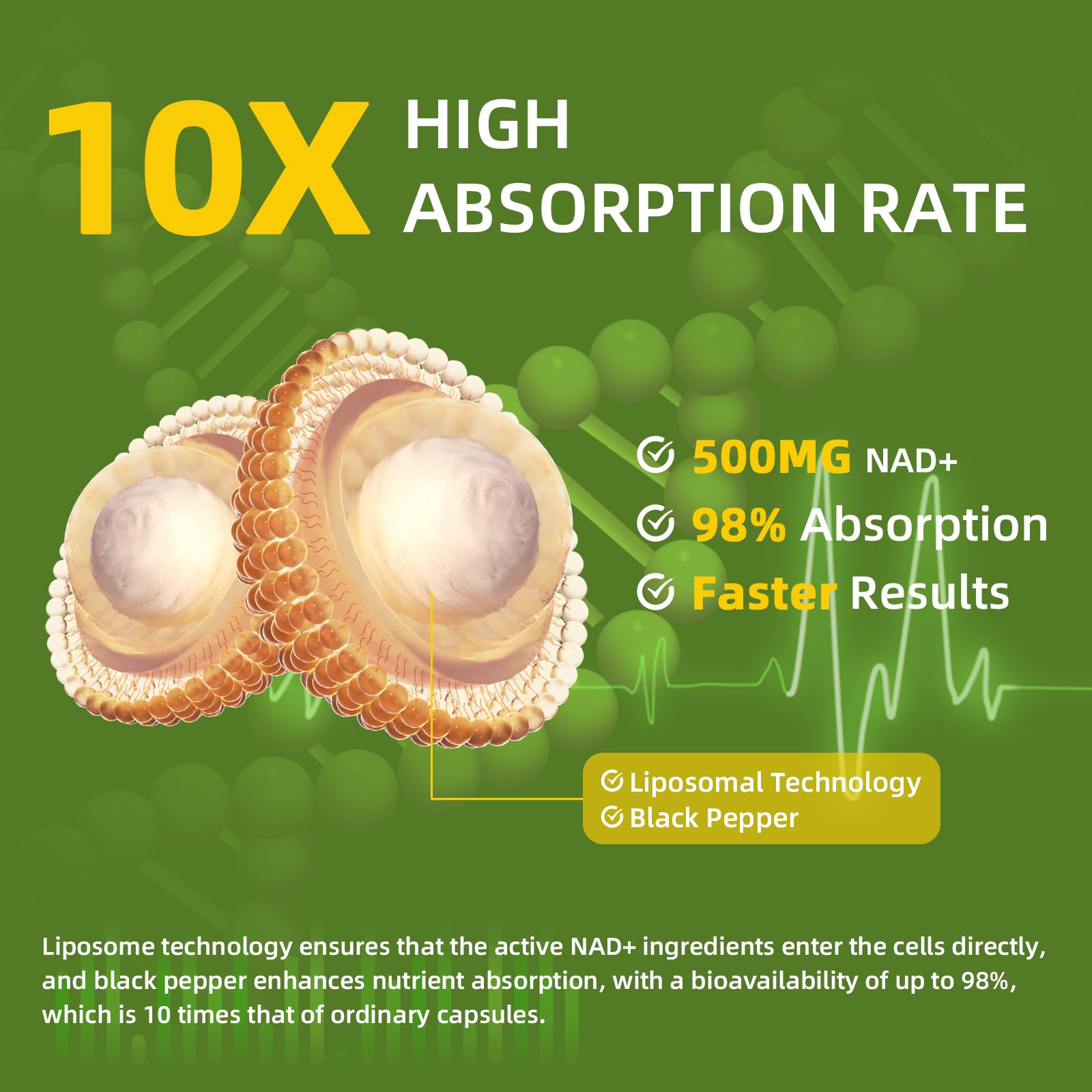 NAD+ Supplement for Women with Resveratrol , 20-in-1 NAD Plus Supplement with Liposomal Nicotinamide Riboside Boost NAD+ Levels for Cell Repair Energy, Antioxidant,Focus - 60 Vegan Capsules GREENPEOPLE uk supplements