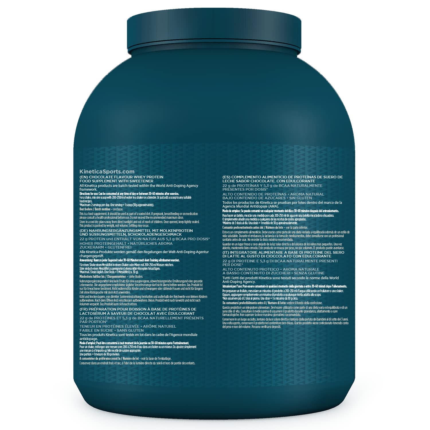 Kinetica Chocolate Whey Protein Powder | 2.27kg | 22g Protein per Serving | 76 Servings Kinetica uk supplements