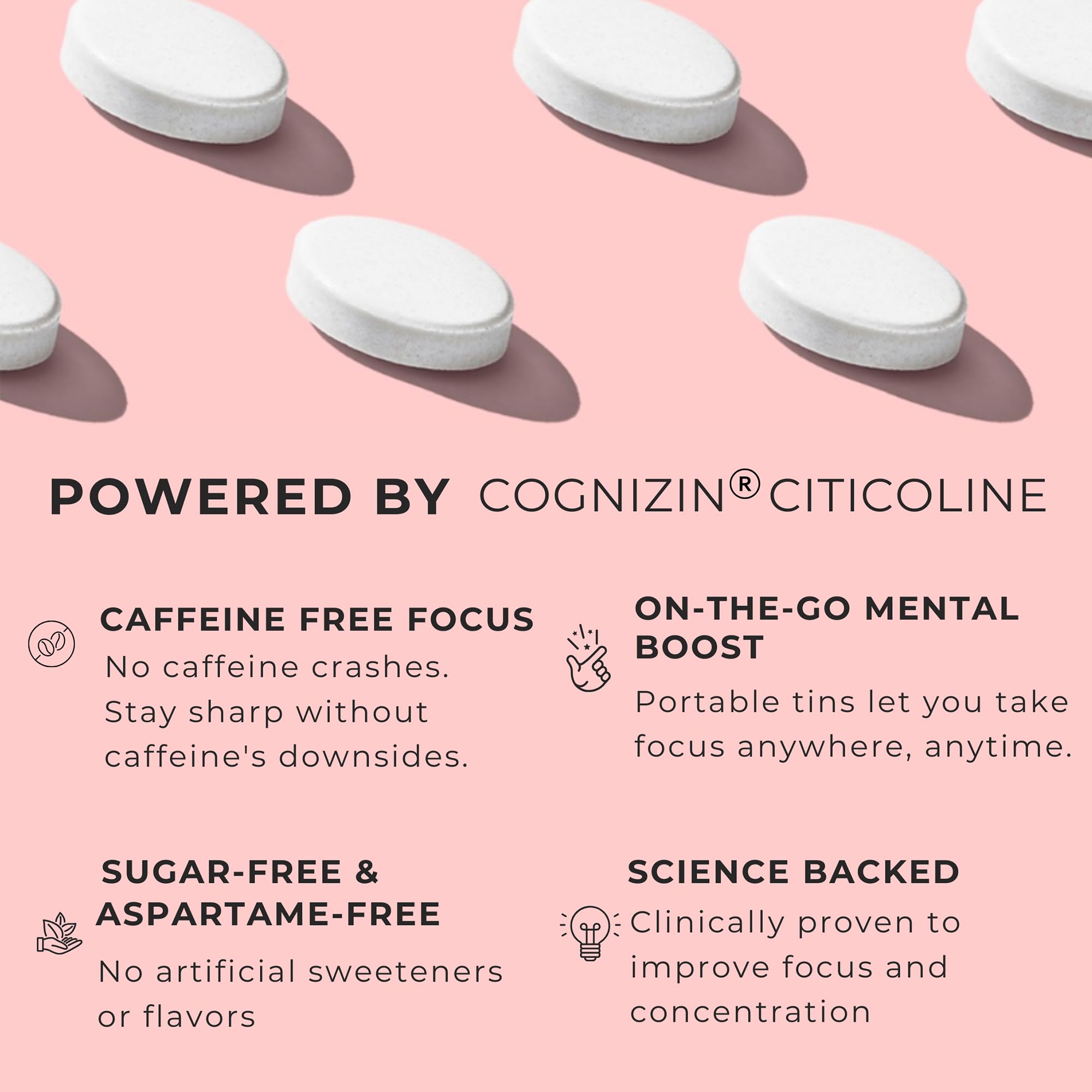 NOOZ Focus Mints Refill Bag - Caffeine-Free Brain Booster for Mental Clarity-Tangerine & Lemon Flavor | Sugar-Free, Travel-Friendly Supplement with Vitamin C, B6, B12 - Non-GMO, Clean Label, 150 Mints NOOZ uk supplements