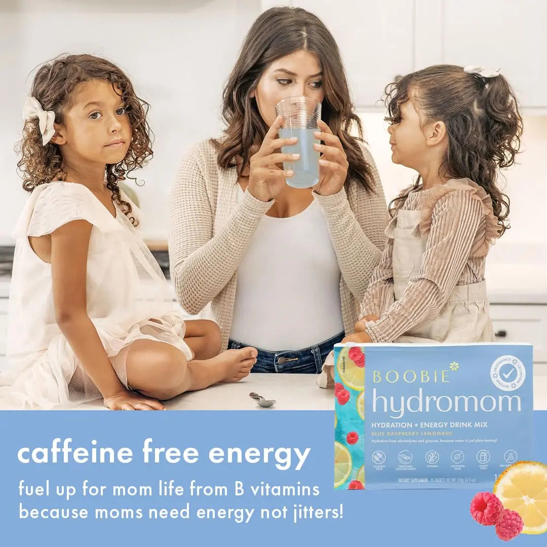 Boobie Hydromom Superfood Electrolyte Drink Mix, Blue Raspberry Lemonade | Refreshing Energy & Hydration Boost for Mamas | On-The-Go & Travel Essentials for Pregnancy, Boobie Brands uk supplements