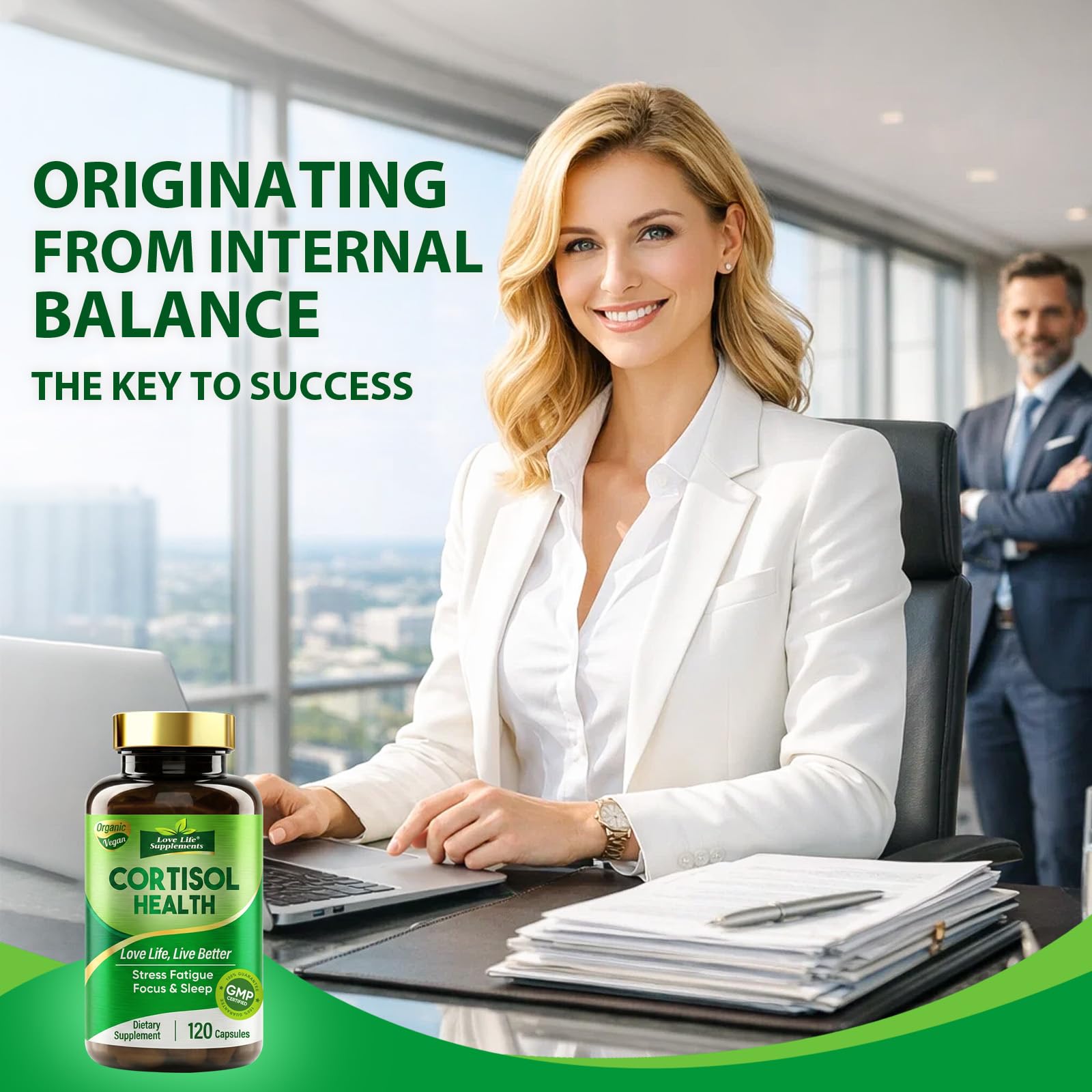 Cortisol Supplements for Women/Men, Advanced Stress & Cortisol Support with Ashwagandha & Rhodiola Rosea, Promotes Relaxation, Mood, Focus, and Restful Sleep for Men and Women, 120 Capsules Love Life Supplements uk supplements