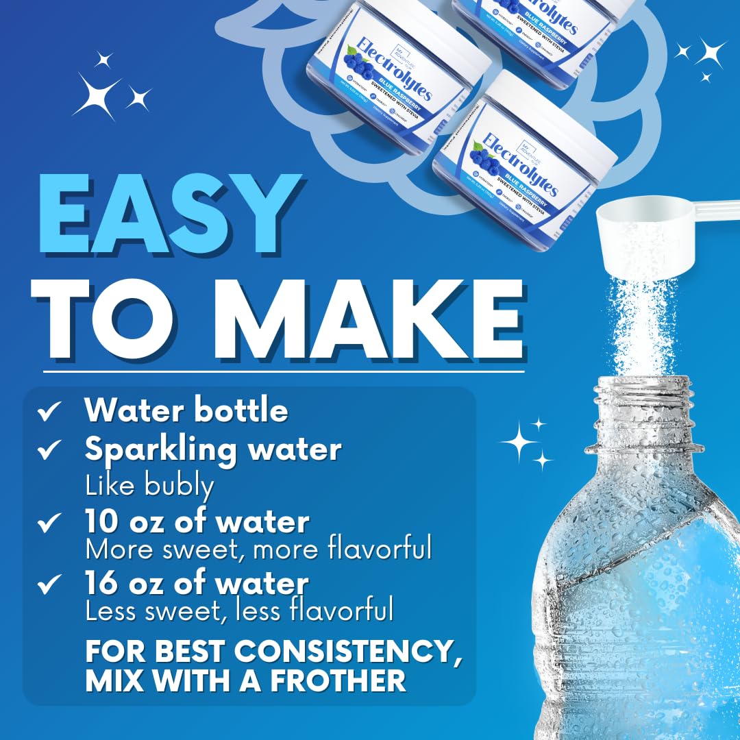 Zero Sugar - Blue Raspberry Electrolytes Powder - Refreshing Hydration - Caffeine Free Energy - All Natural Ingredients - Vegan, Keto and Paleo - Sugar Free Electrolyte Powder Drink Mix - 37 Servings My Adventure to Fit uk supplements