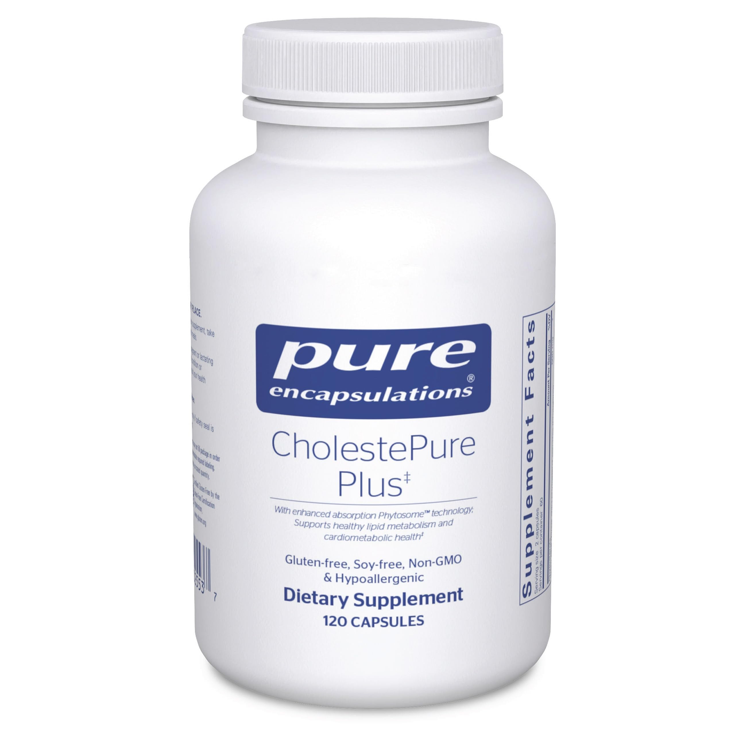 Pure Encapsulations CholestePure Plus 120's - Supports Lipid Metabolism & Heart Health* - Berberine Supplement - with Citrus Bergamot - Gluten Free & Non-GMO - 120 Capsules Pure Encapsulations uk supplements