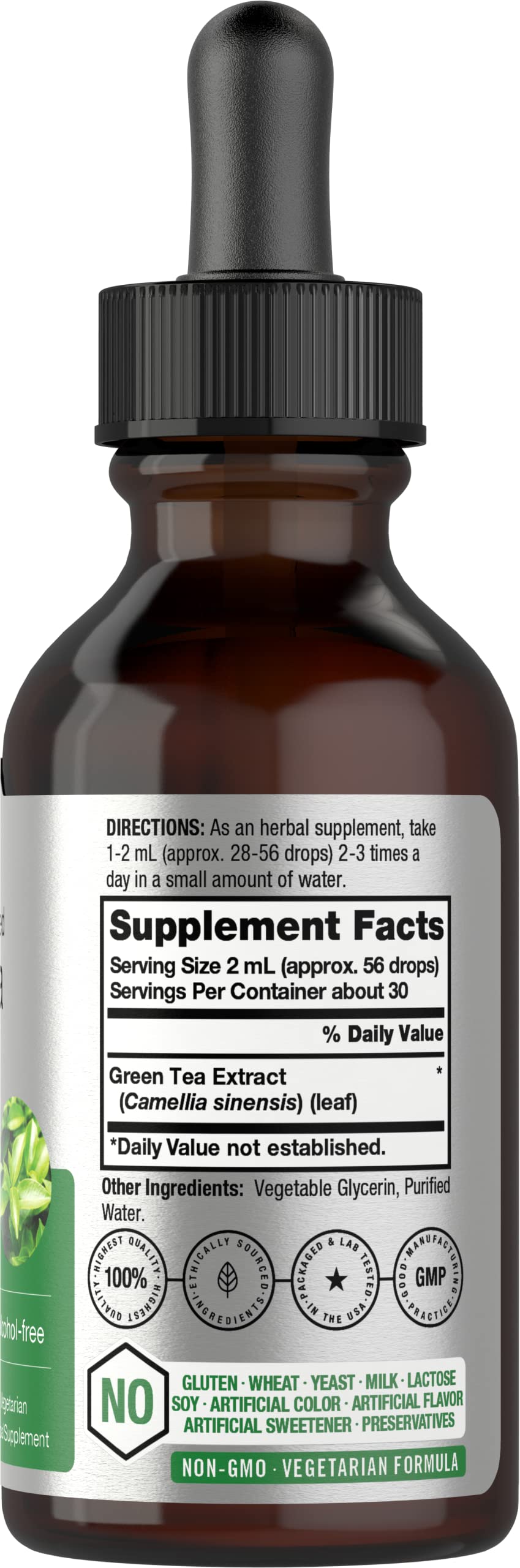 Green Tea Extract Liquid | 2 Fl Oz | Alcohol Free, Vegetarian Tincture | Super Concentrated Horbäach uk supplements