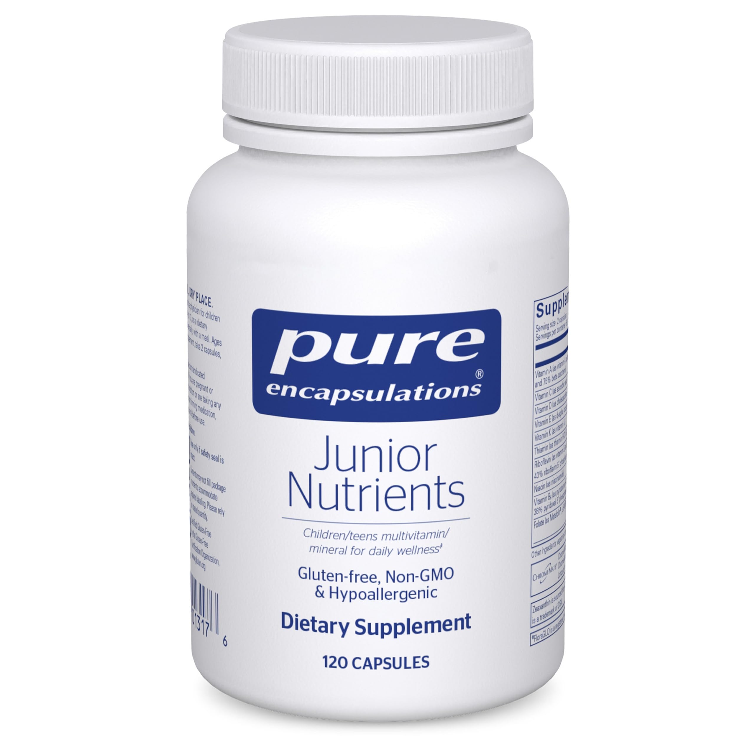 Pure Encapsulations Junior Nutrients - Kids & Teens Multivitamin - Without Iron - with Calcium, Vitamin D3 & Vitamin C - Non-GMO & Vegetarian - 120 Capsules Pure Encapsulations uk supplements