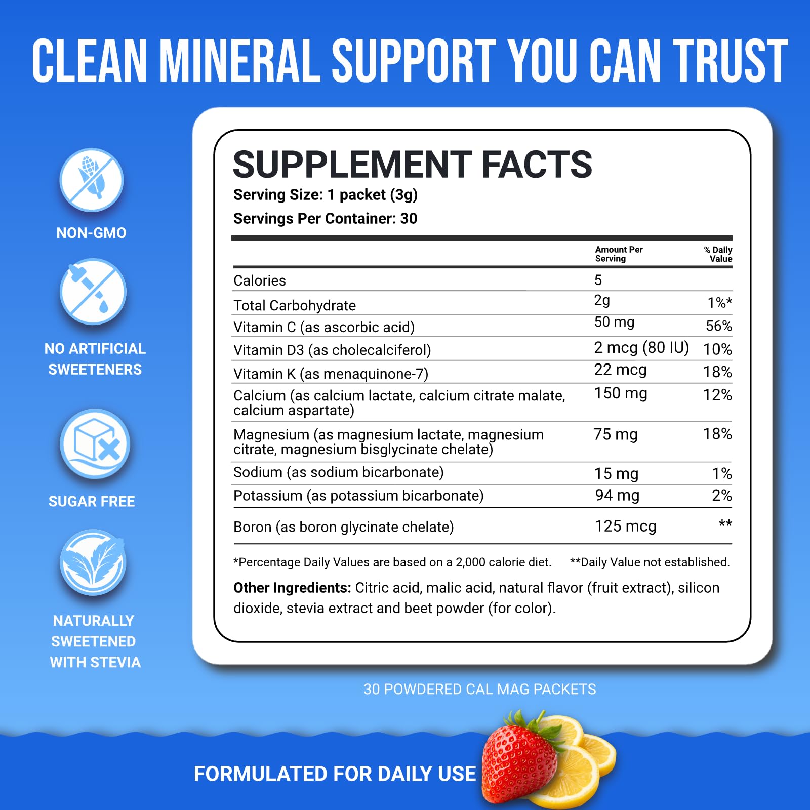 Dr. Price’s Cal-Mag Vites – Strawberry Lemon, 30 Packs | Calcium Magnesium Powder Packets + Vitamin D3, K & Boron | Calming Bone & Muscle Support for Kids & Adults | Doctor-Formulated, Made in USA Dr. Price's Vitamins uk supplements