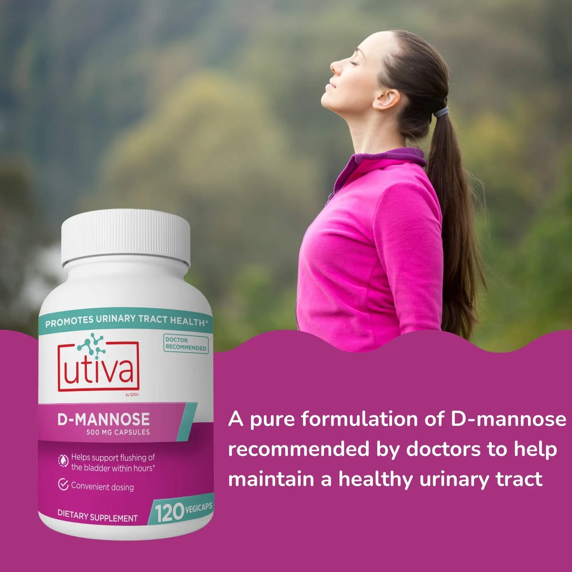 20% Bundle Utiva Cranberry PACs 30 Vegi Capsules Cranberry Supplement for Urinary Tract Health for Women and Men + Utiva D-Mannose 500mg 120 Capsules Naturally Flush The Bladder and Urinary Tract Szio+ uk supplements