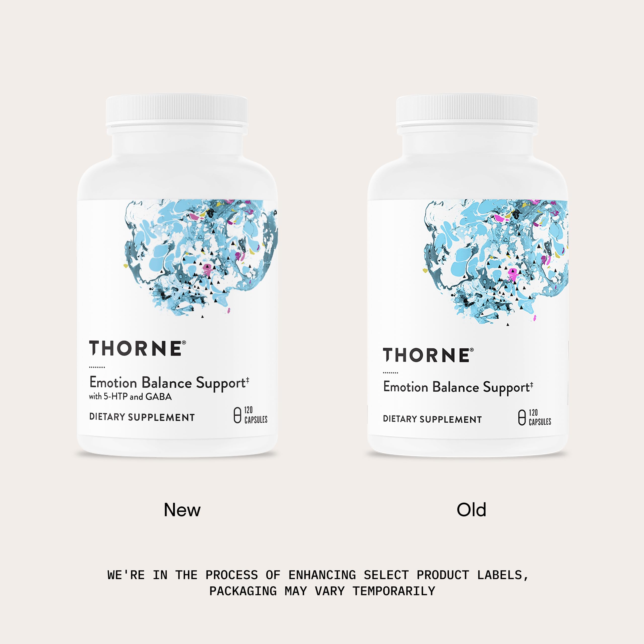 THORNE - Emotion Balance Support - Supports Mood & Stress Management* - Vitamins B6, B12 & C, 5-HTP, GABA, Rhodiola, Folate (5-MTHF) & L-Tyrosine - Third-Party Certified - Gluten-Free - 120 Capsules THORNE uk supplements