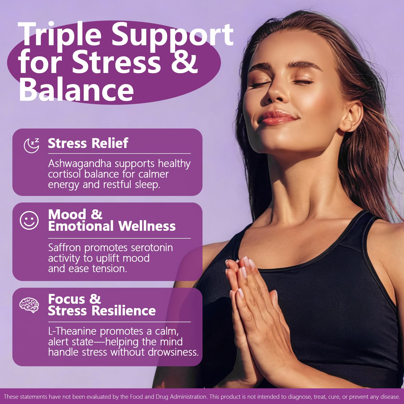 HyberVive Saffron Supplements with Ashwagandha & L-Theanine - 368.5MG - Mood Balance, Stress Relief & Mental Clarity – Cortisol Support for Women & Men, Made in USA, 90 Vegan Capsules HyberVive uk supplements
