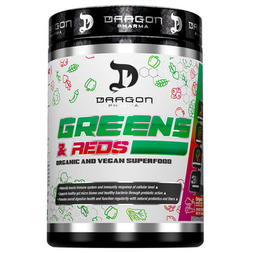 DRAGON PHARMA Greens and Reds, Over 23 Nutritious Superfoods, Reds and Vegetables, Optimal Health and Wellness (30 Servings, Original) DRAGON PHARMA uk supplements