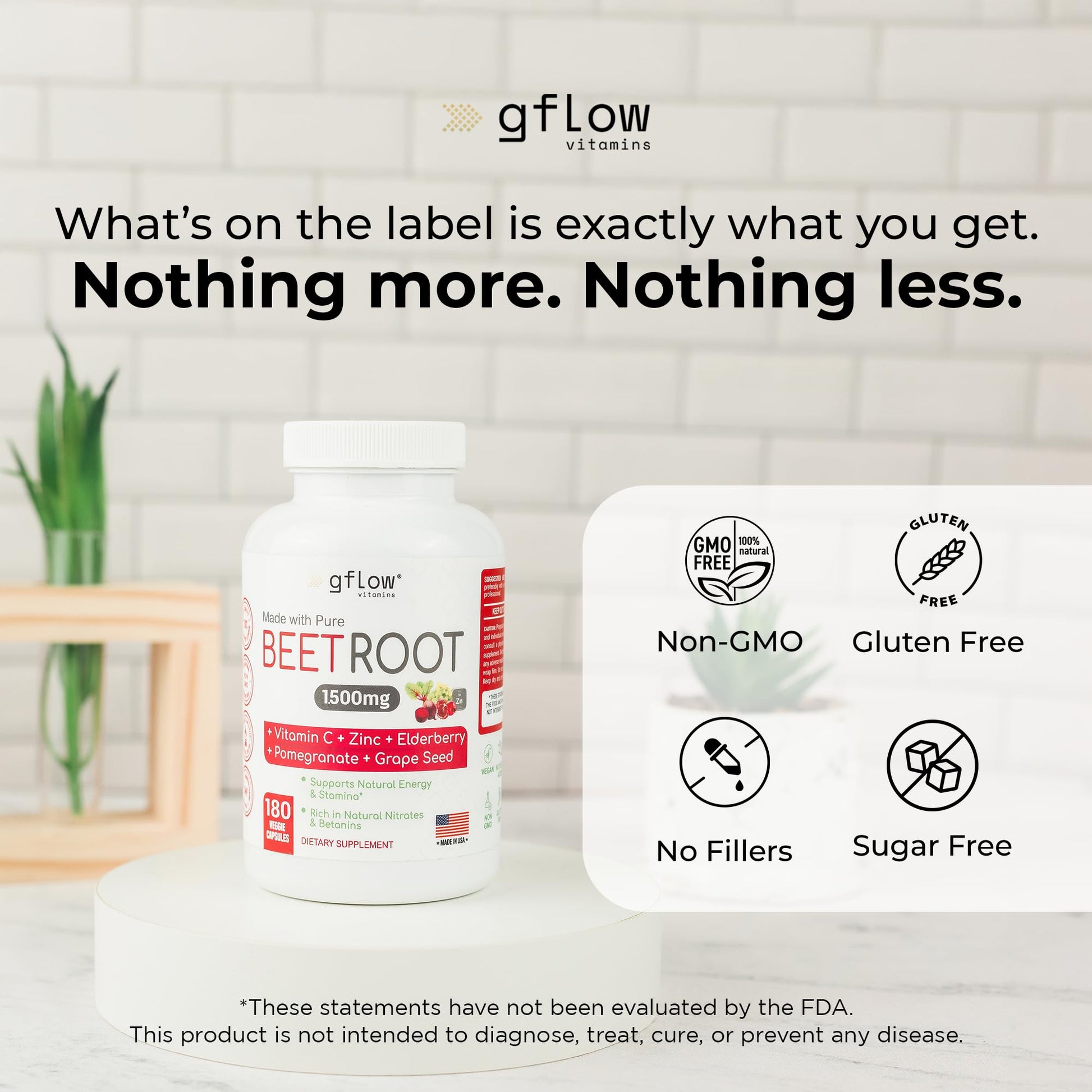 gflow vitamins Beet Root Capsules Organic - All Natural with Vitamin C and Zinc - Supports Heart Health & Stamina, Non-GMO, 180 Vegetarian Capsules | Made in USA gflow vitamins uk supplements