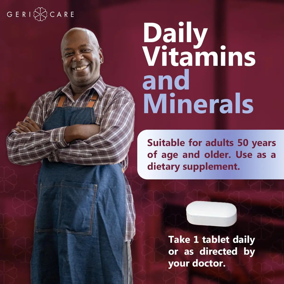 GeriCare Senior Tab 50+ Multivitamin and Minerals Tablets - Immune Support - Age-Defying Nutrition, 100 Count (Pack of 2) GeriCare uk supplements