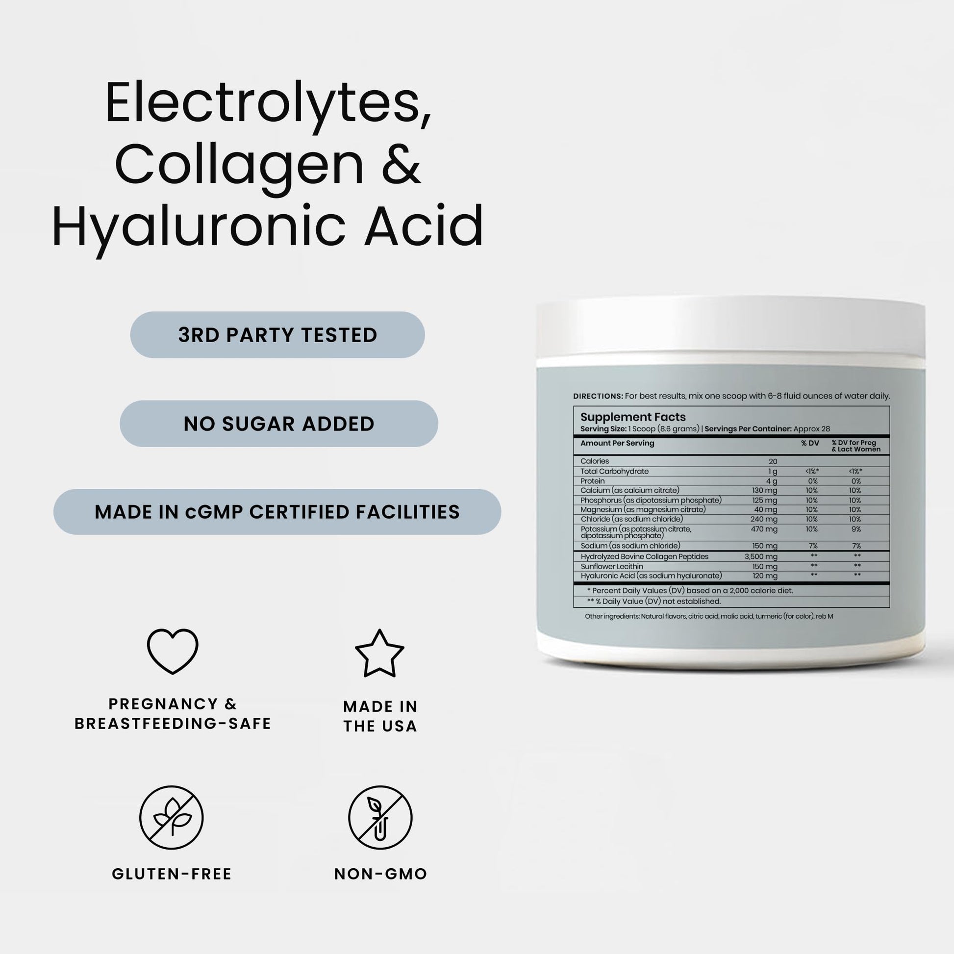 Perelel Hydration Powder, Electrolyte Supplement with Collagen & Hyaluronic Acid, Mango Lemonade Flavor, Soy & Gluten Free, Non GMO, No Added Sugar, 28 Servings Perelel uk supplements