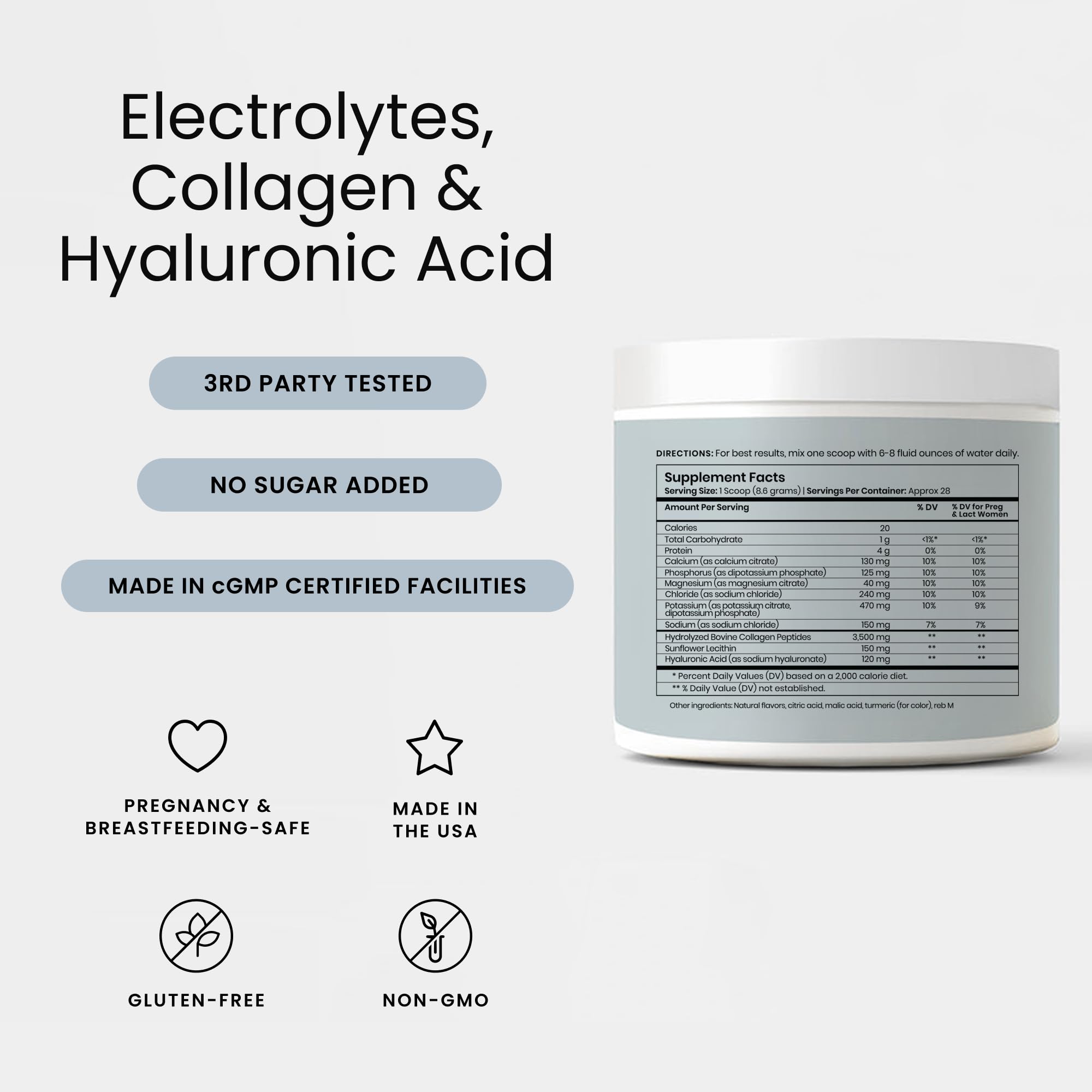 Perelel Hydration Powder, Electrolyte Supplement with Collagen & Hyaluronic Acid, Mango Lemonade Flavor, Soy & Gluten Free, Non GMO, No Added Sugar, 28 Servings Perelel uk supplements