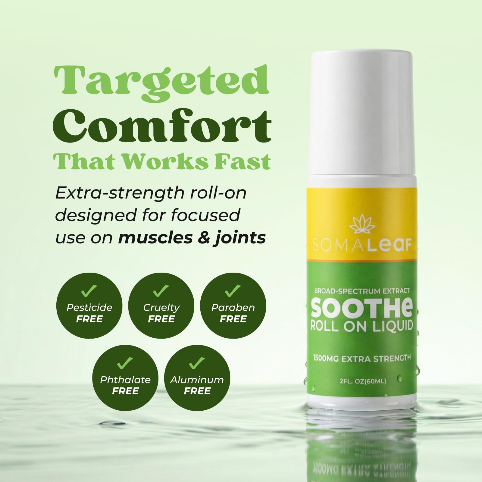 SomaLeaf Soothe Roll-On, 1500 MG, Extra Strength, Natural Comfort for Muscles, Hips, Joints, Neck, Back, Elbows, Fingers, Hands, and Knees SomaLeaf uk supplements