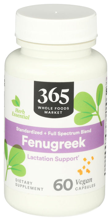 365 by Whole Foods Market, Fenugreek Standardized + Full Spectrum Blend, Lactation Support, Vegan Capsules, 60 Count 365 by Whole Foods Market uk supplements