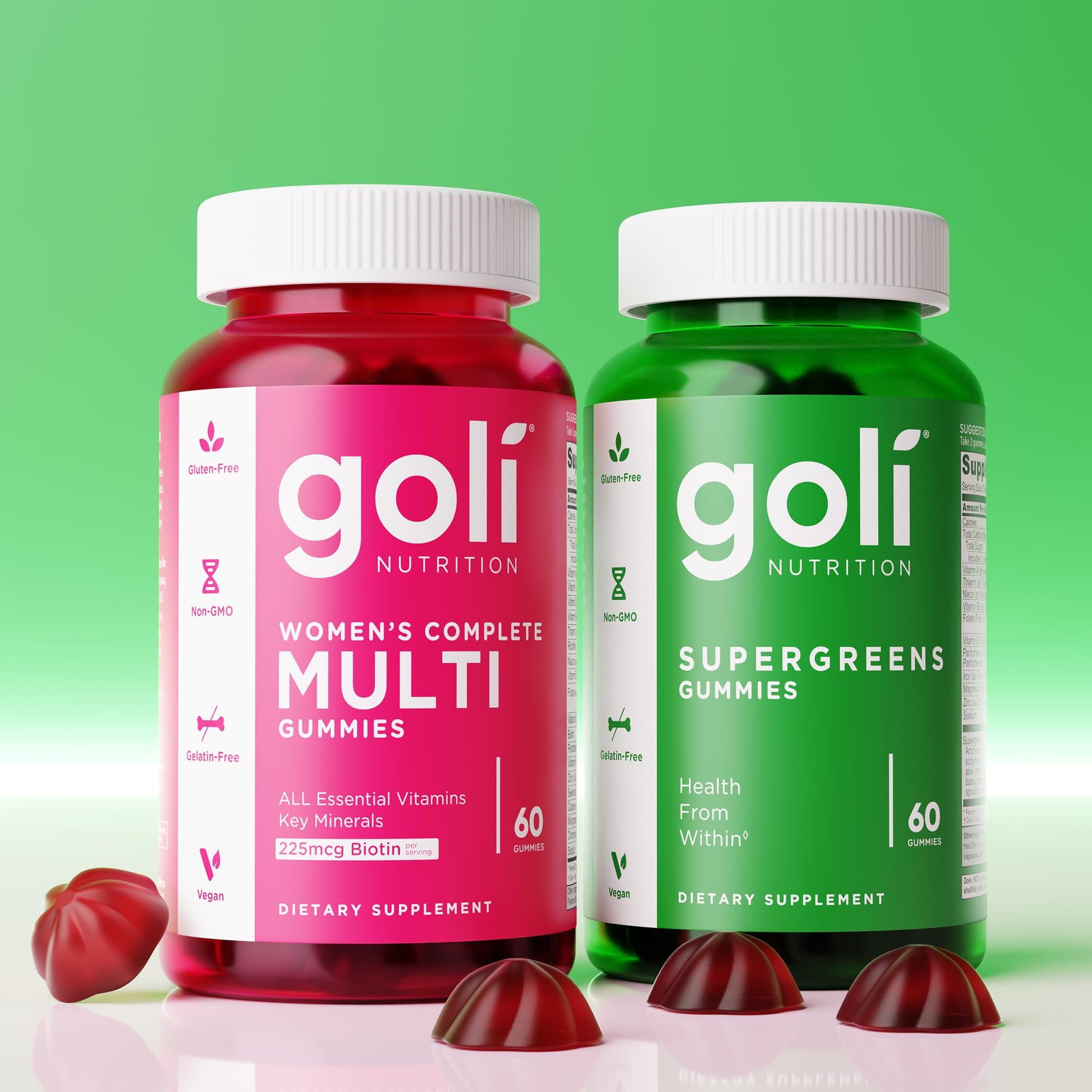 Goli Supergreens Gummies with Probiotics - Artichoke Leaf Extract, Spirulina, Kale, Vitamins A, B6, B12 - Vegan, Gluten-Free, Non-GMO Goli uk supplements