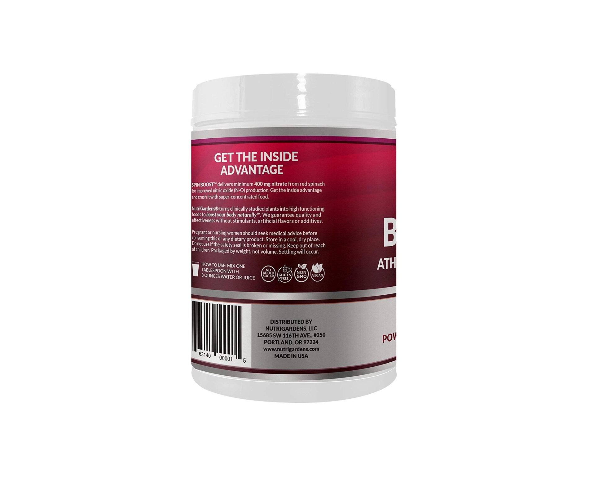 Nutrigardens Spin Boost Nitric Oxide Red Spinach Nitrate Pre-Workout Powder Concentrated Nutrigardens uk supplements