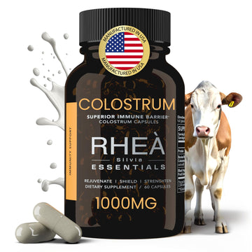 Rhea Bovine Colostrum Supplement for Women, Colostrum Capsules for Gut Health, Digestion, Bloating, Beauty, Immune Support, Bovine Colostrum for Humans, Colostrum Pills (60caps) RHEASILVIA uk supplements