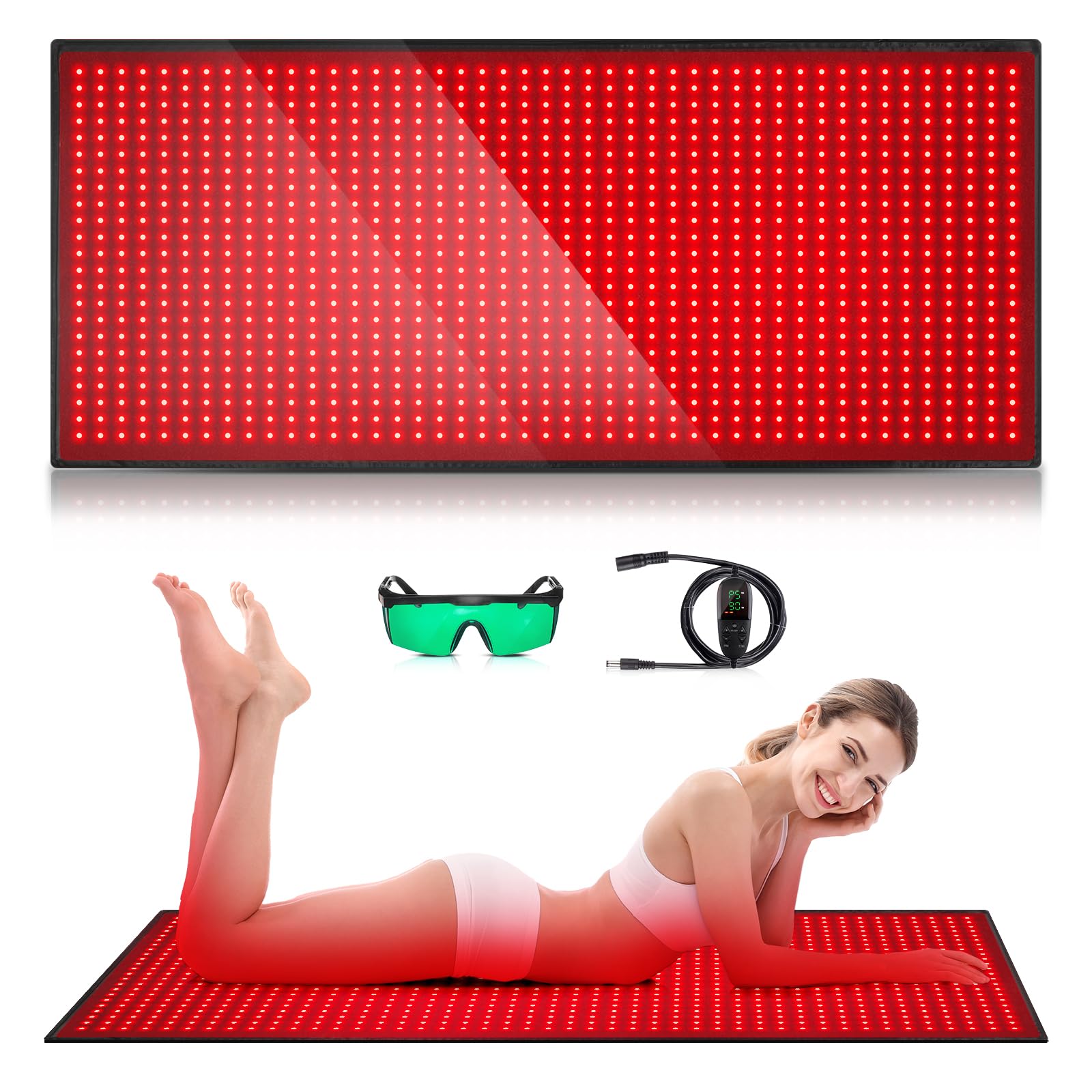 Red Light Therapy Mat for Body, 71"x 31" Red Light Therapy Blanket Red Near Infrared 660nm 850nm GMOWNW uk supplements