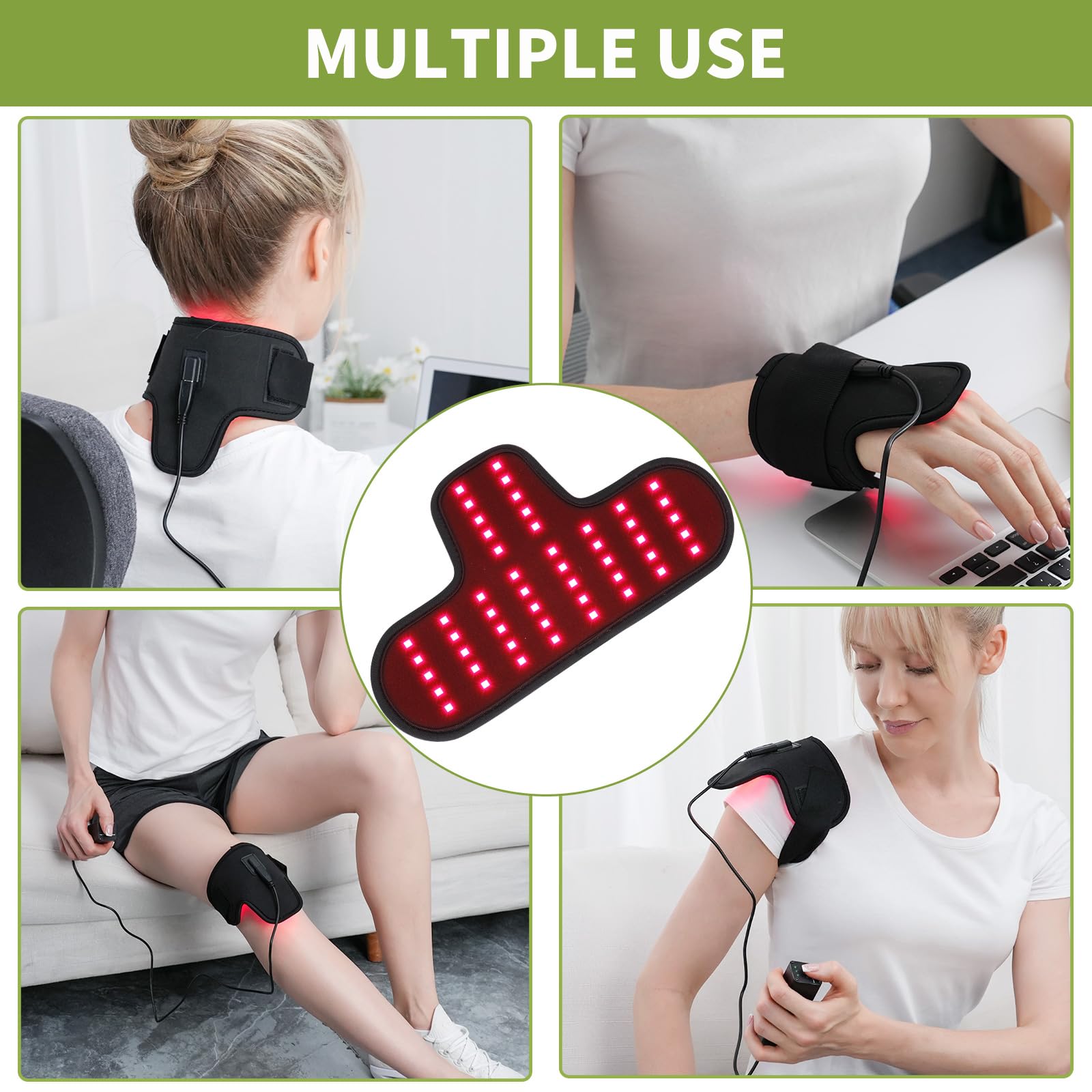 Rechargeable Red Light Therapy Neck Shoulder, Infrared Light Therapy for Body Pain Relief, Portable Red Light EnjoYield uk supplements