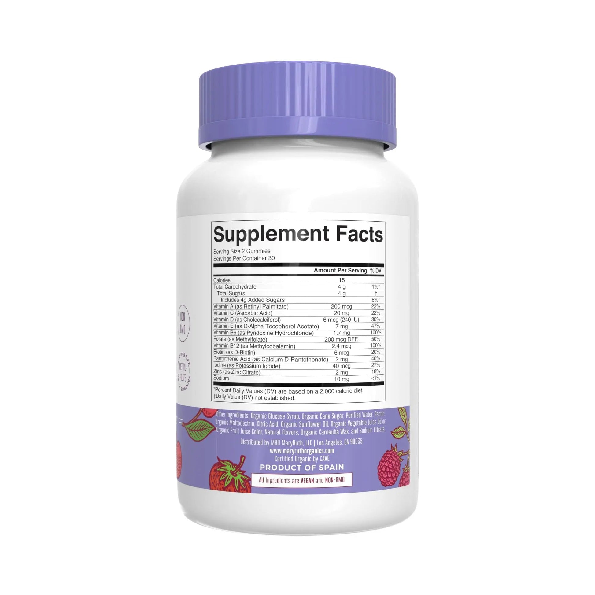 MaryRuth Organics Gummies for Kids–Multivitamin (Mixed Berry & Cherry), & Probiotic (Strawberry) | USDA Organic, No Gelatin! | MARYRUTH'S uk supplements