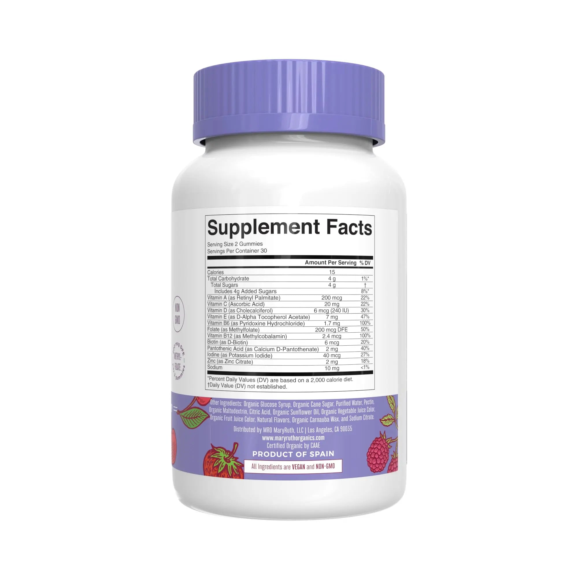 MaryRuth Organics Gummies for Kids–Multivitamin (Mixed Berry & Cherry), & Probiotic (Strawberry) | USDA Organic, No Gelatin! | MARYRUTH'S uk supplements