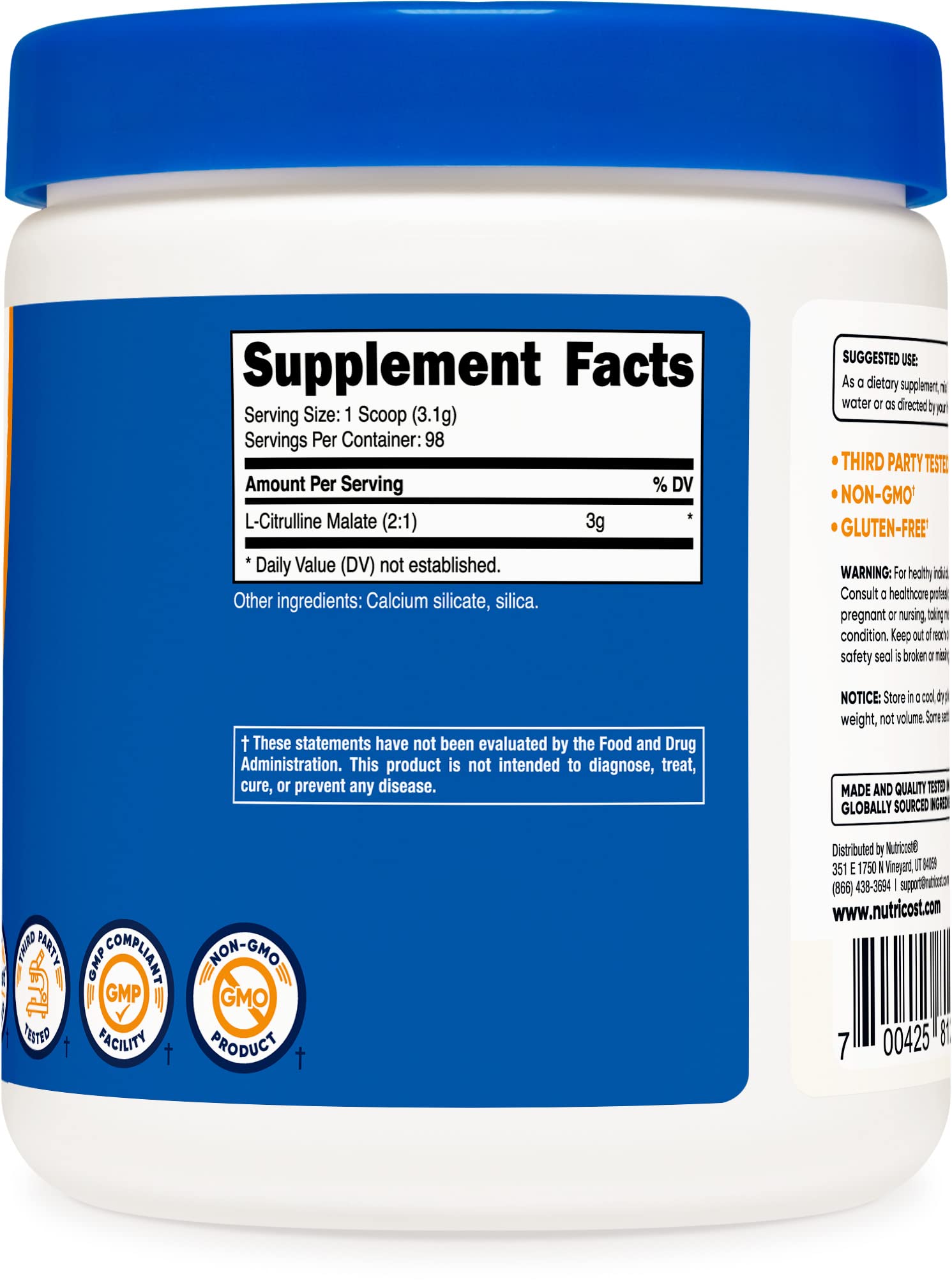 Nutricost L-Citrulline Malate 300G (2 Pack) - Pure L-Citrulline Powder, 3000mg Per Serving Nutricost uk supplements