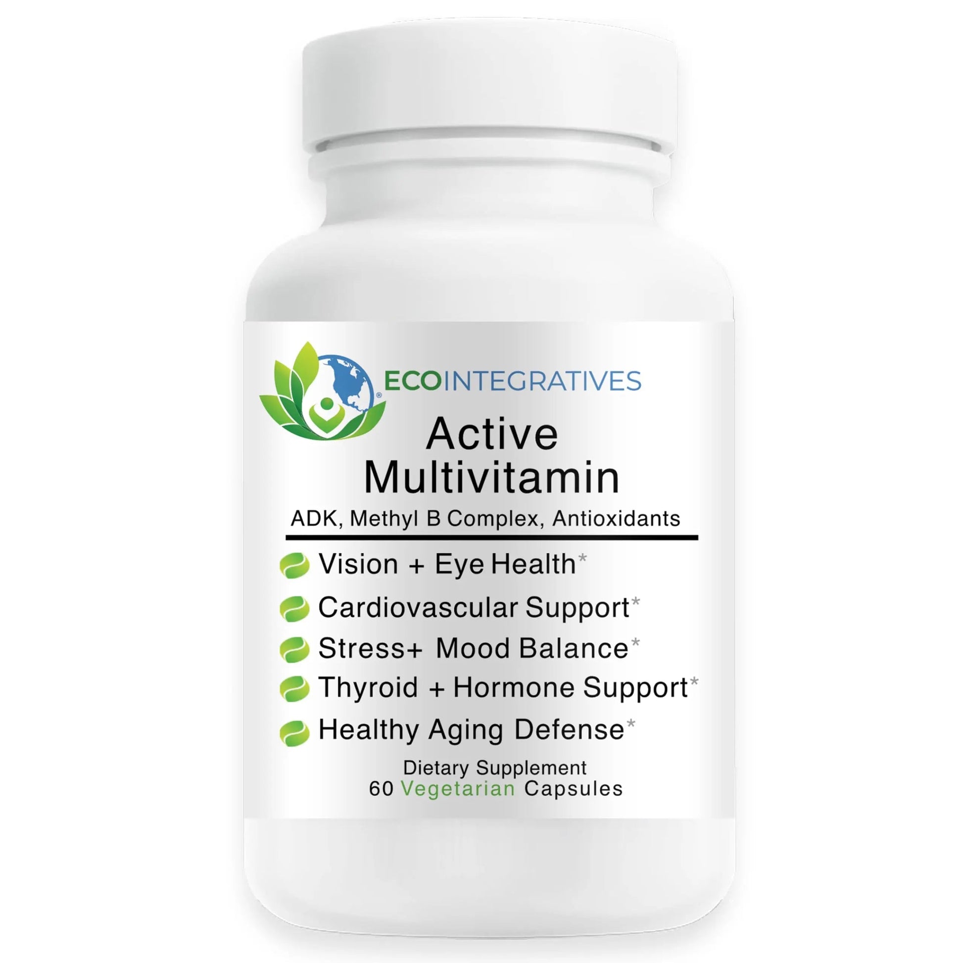 EcoIntegratives Active Multivitamin | ADK, Methyl B Complex, Antioxidants | Quatrefolic Folate, Methyl B12, P5P, Vitamin D3, K1/K2 | EcoIntegratives uk supplements