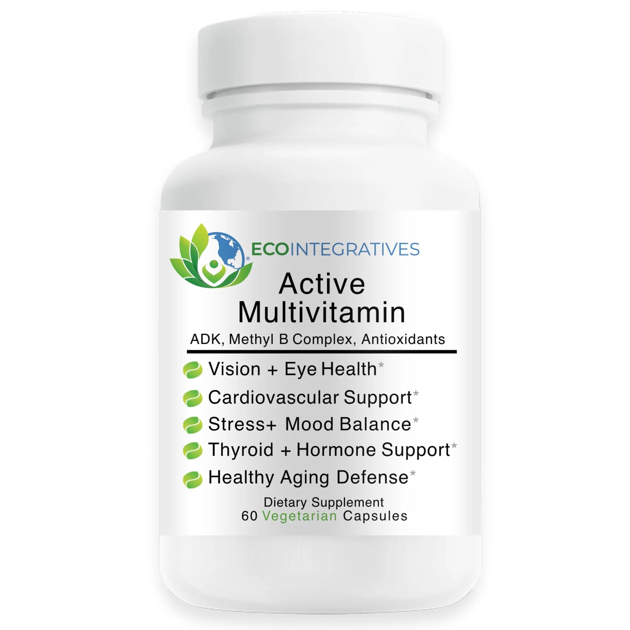 EcoIntegratives Active Multivitamin | ADK, Methyl B Complex, Antioxidants | Quatrefolic Folate, Methyl B12, P5P, Vitamin D3, K1/K2 | EcoIntegratives uk supplements