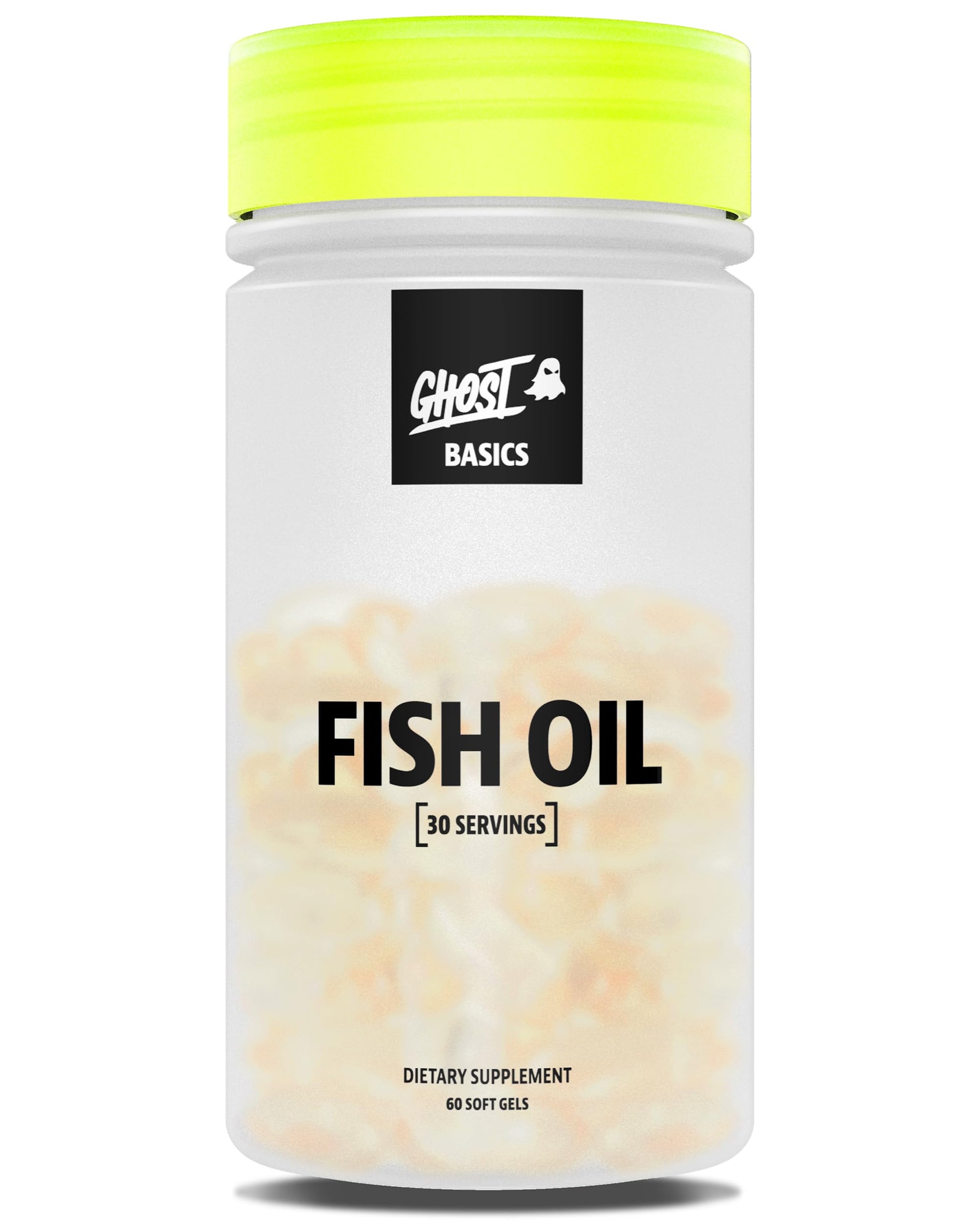 GHOST Basics Fish Oil Supplement, 3000MG Daily Omega 3 Fatty Acids with DHA & EPA for Brain, Heart Health & Immunity Support - Gluten-Free & Soy-Free - 60 Enteric Coated Softgels GHOST uk supplements
