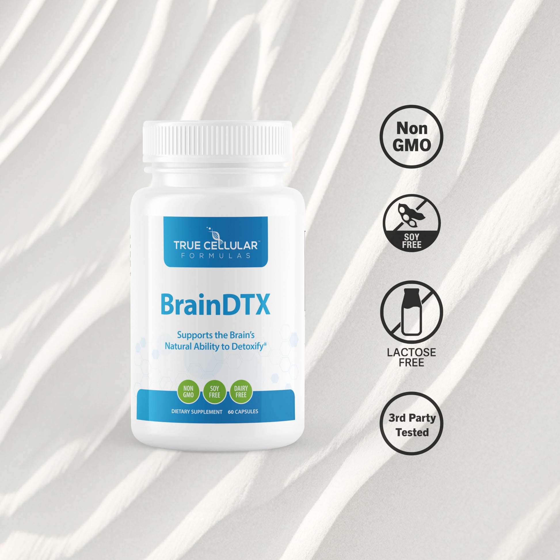 True Cellular Formulas BrainDTX - Supports Cognitive Function, Focus & Mental Clarity - Promotes Clear Thinking & Memory - with Alpha Lipoic Acid & Biotin - Antioxidant Support - 60 Capsules True Cellular Formulas uk supplements