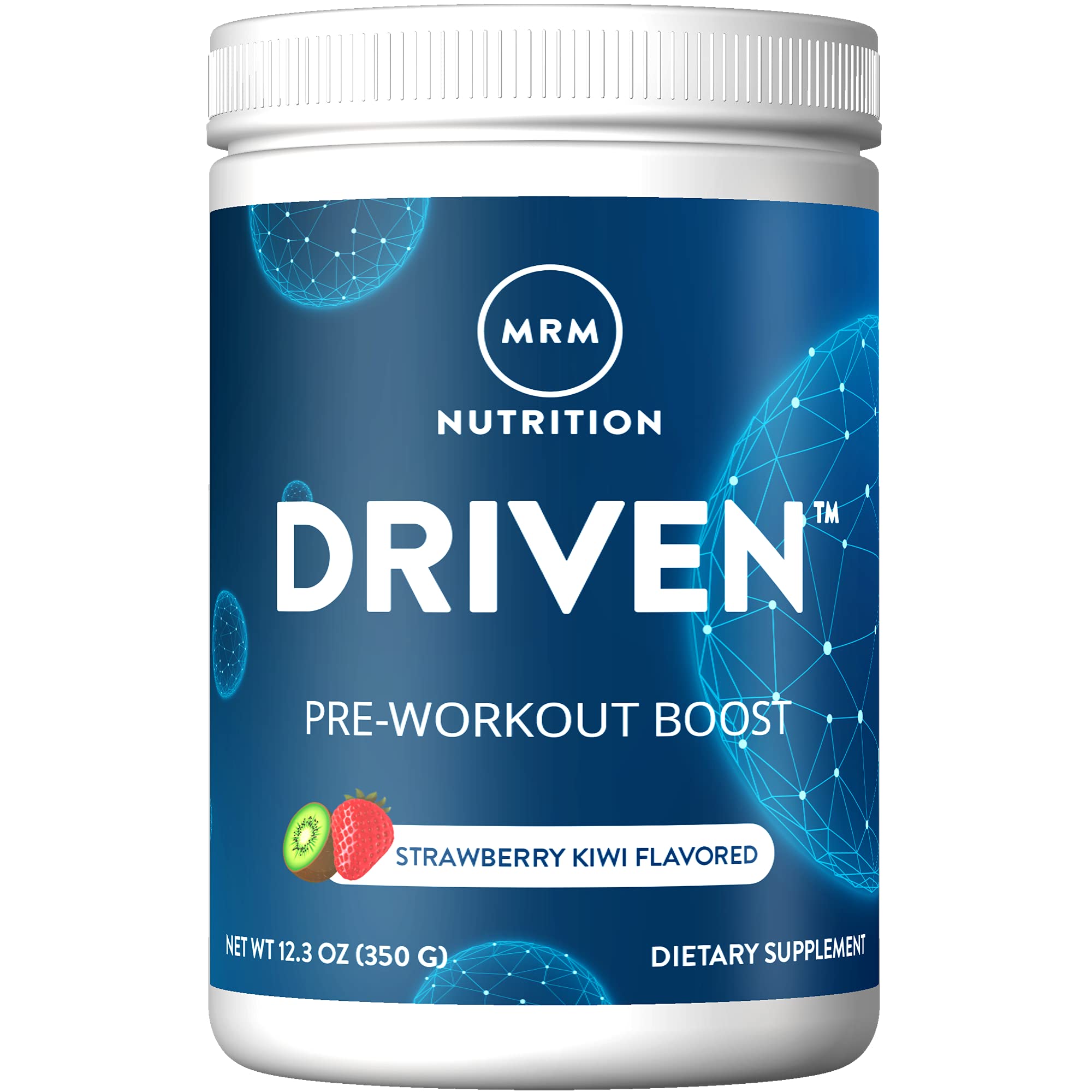 MRM Nutrition Driven Pre-Workout Powder | Strawberry Kiwi Flavored | 125mg Caffeine MRM uk supplements