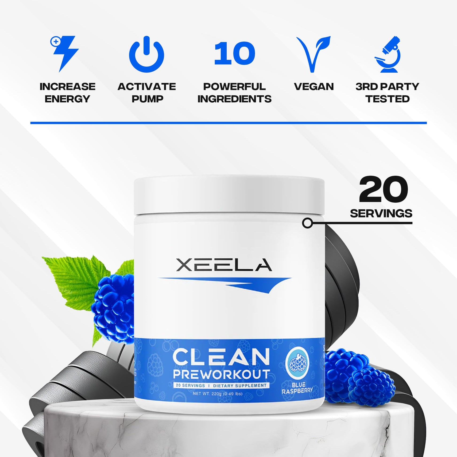 XEELA Organic Pre Workout Powder: Clean Preworkout for Men & Women, with Flavored XEELA uk supplements