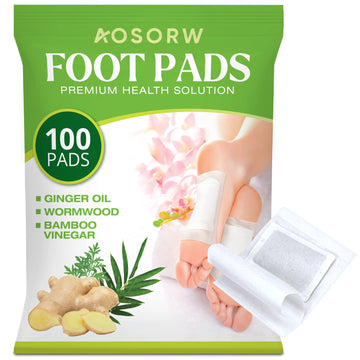 AOSORW 100 Pack Foot Pads, Ginger Oil Bamboo Charcoal Foot Pads, Foot Care Patch AOSORW uk supplements