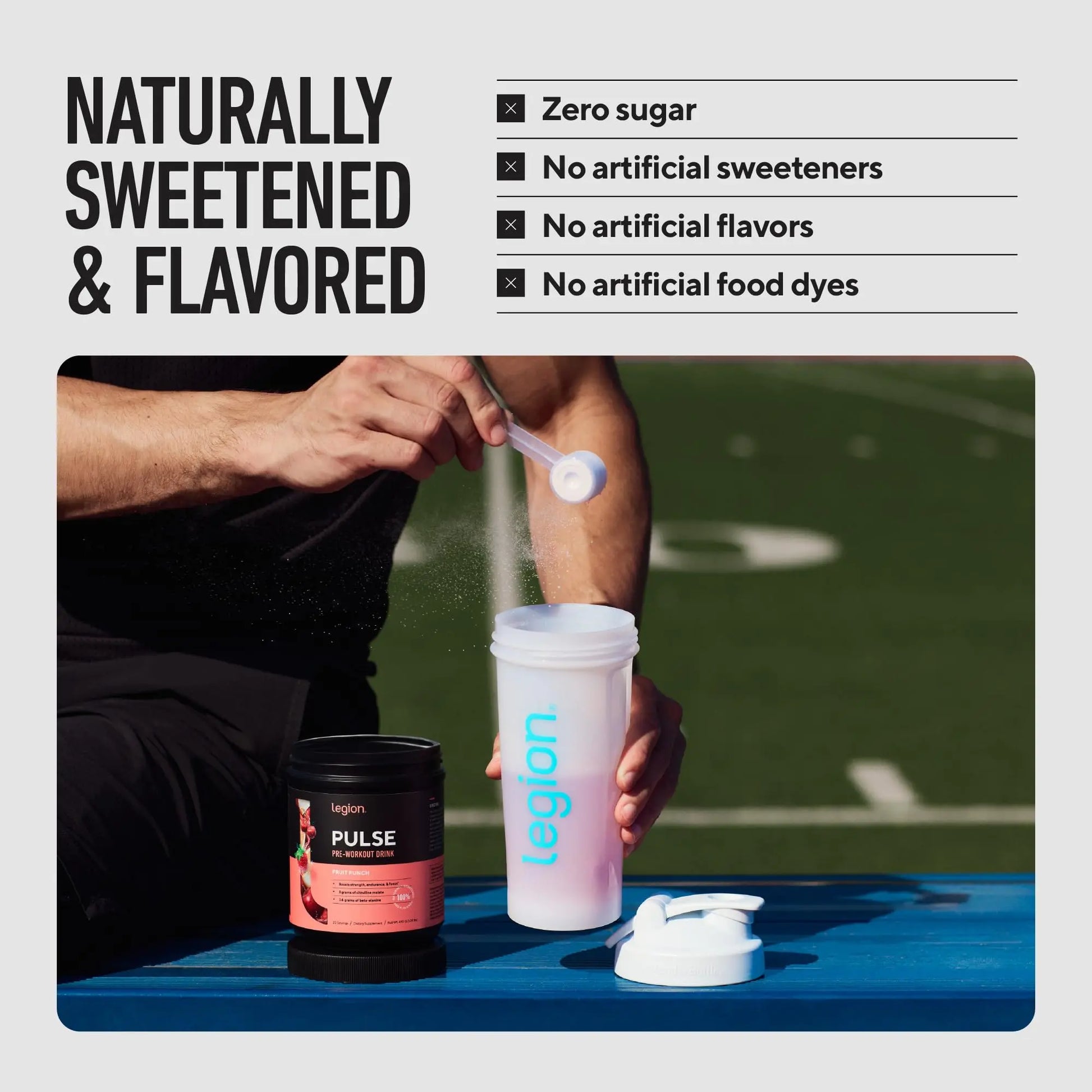 LEGION Pulse Pre Workout Supplement - All Natural Nitric Oxide Preworkout Drink to Boost Energy, Creatine Free, Naturally Sweetened, LEGION uk supplements