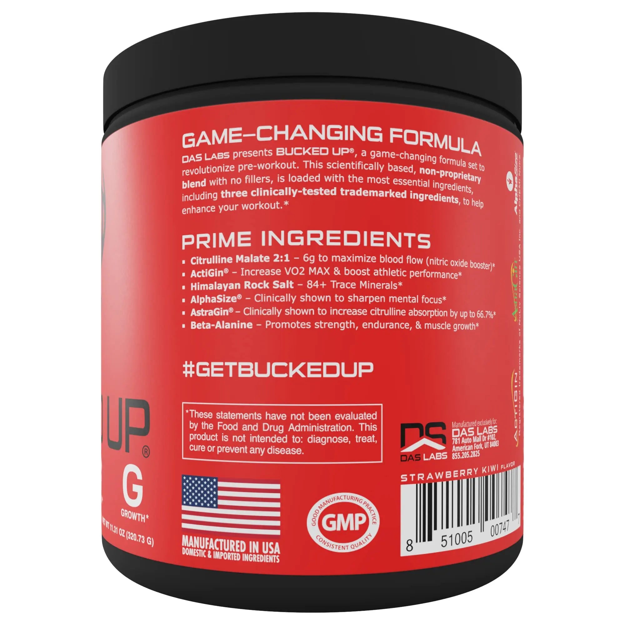 Bucked Up Pre Workout - Best Tasting - 6 Grams Citrulline, 2 Grams Beta Alanine Non Proprietary Blend, Powder (Strawberry Kiwi) Bucked Up uk supplements