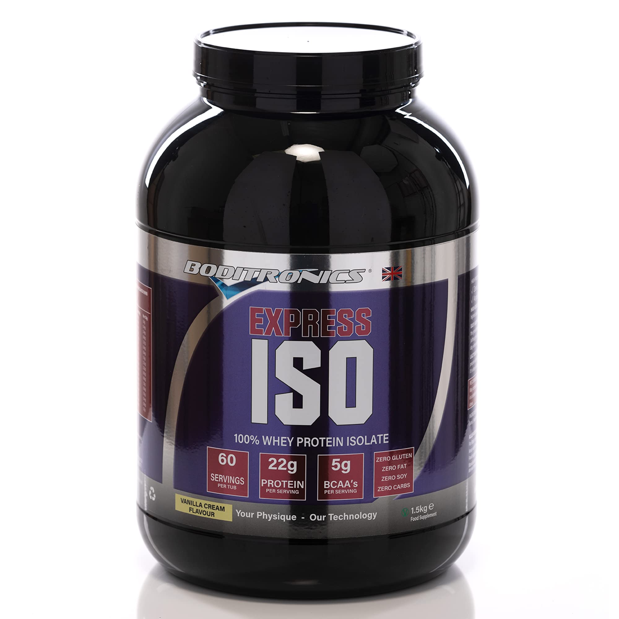 Boditronics 1.5 kg Iso Express Whey 100% Whey Isolate Protein Powder with Occurring Amino Acid Boditronics uk supplements