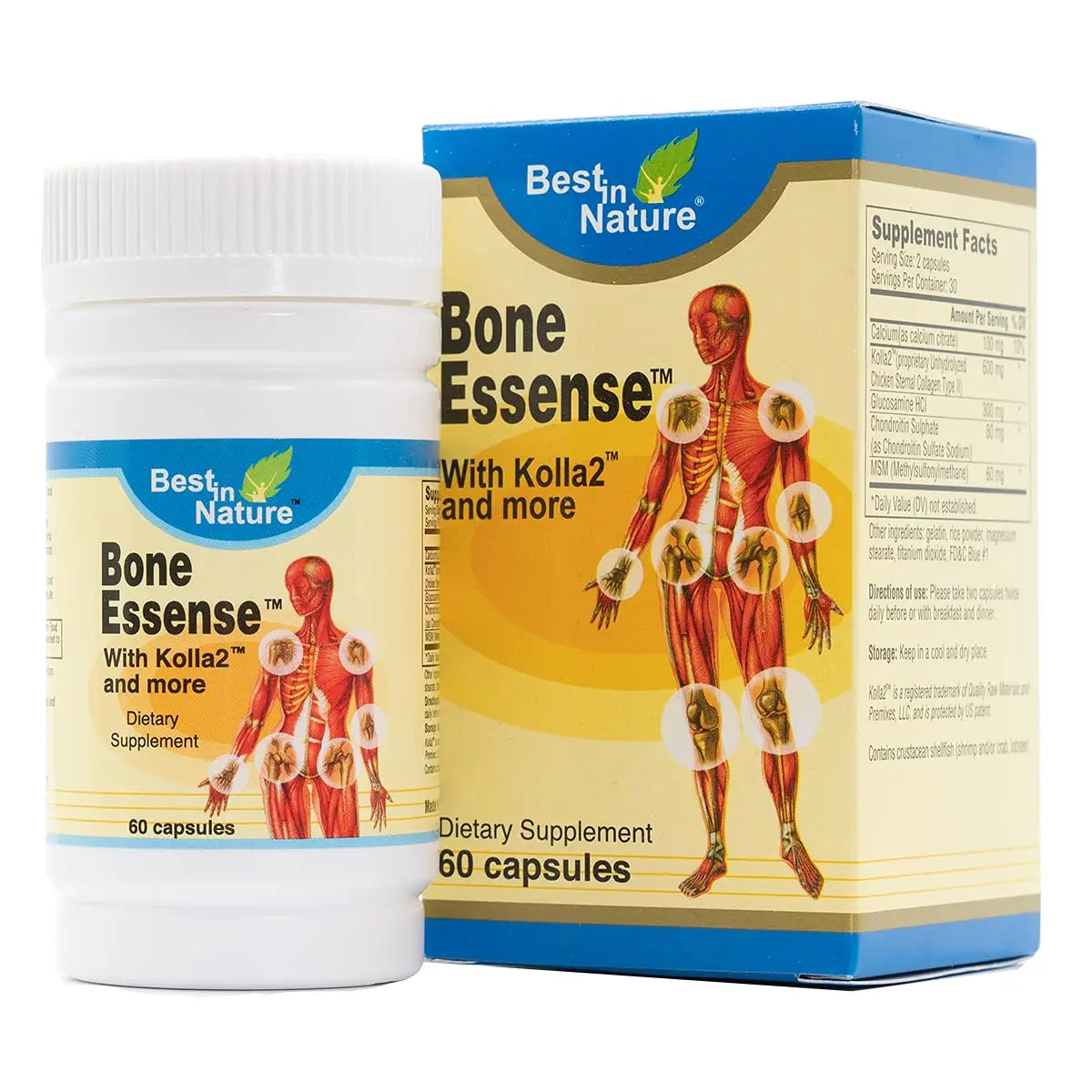 Best in Nature Bone Essense with Kolla2 (Type II Collagen) - Bone and Joint Health Supplement. (60 Count) Best in Nature uk supplements