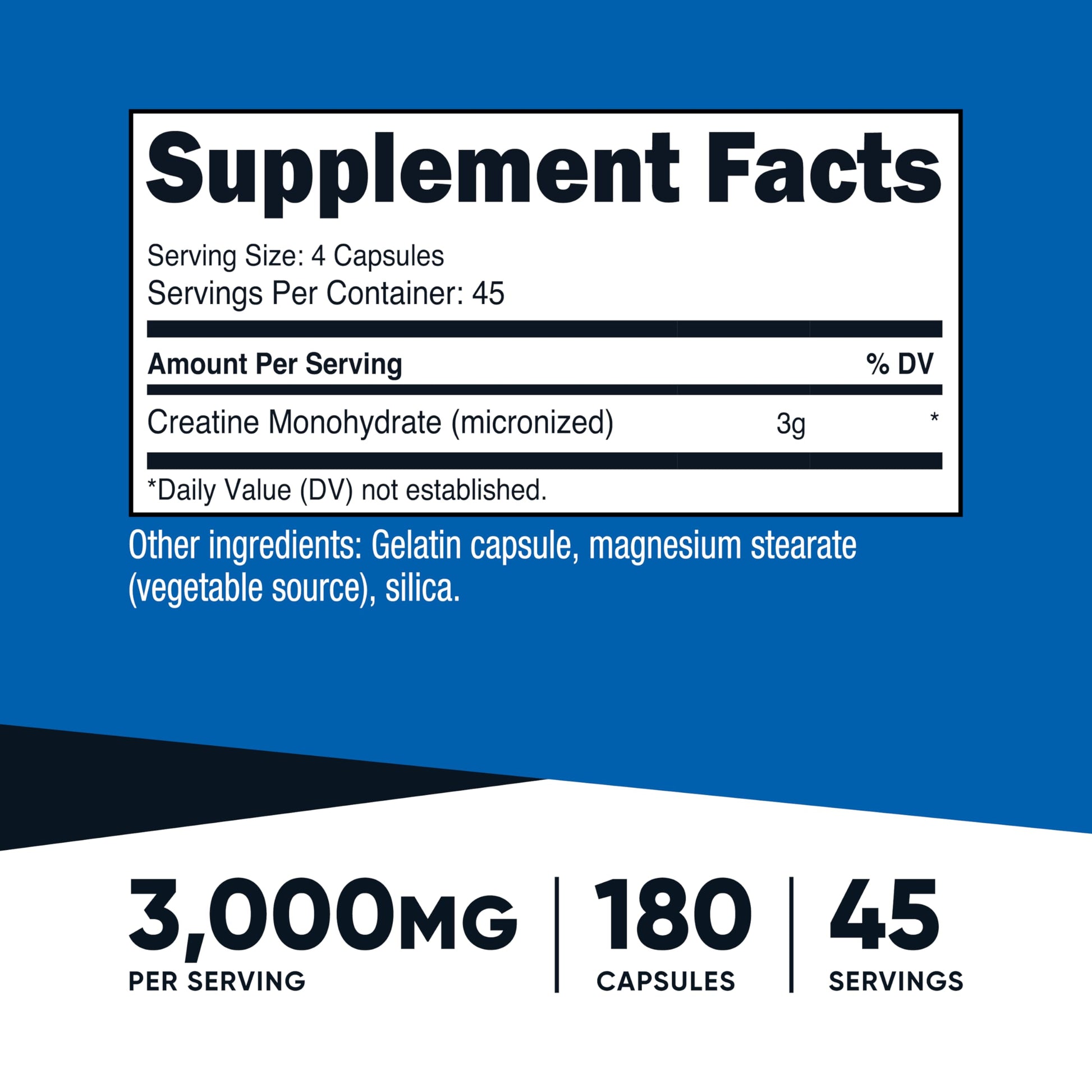 Nutricost Creatine Monohydrate 3,000mg, 180 Capsules (750mg Per Capsule) - Gluten Free, Non-GMO Nutricost uk supplements