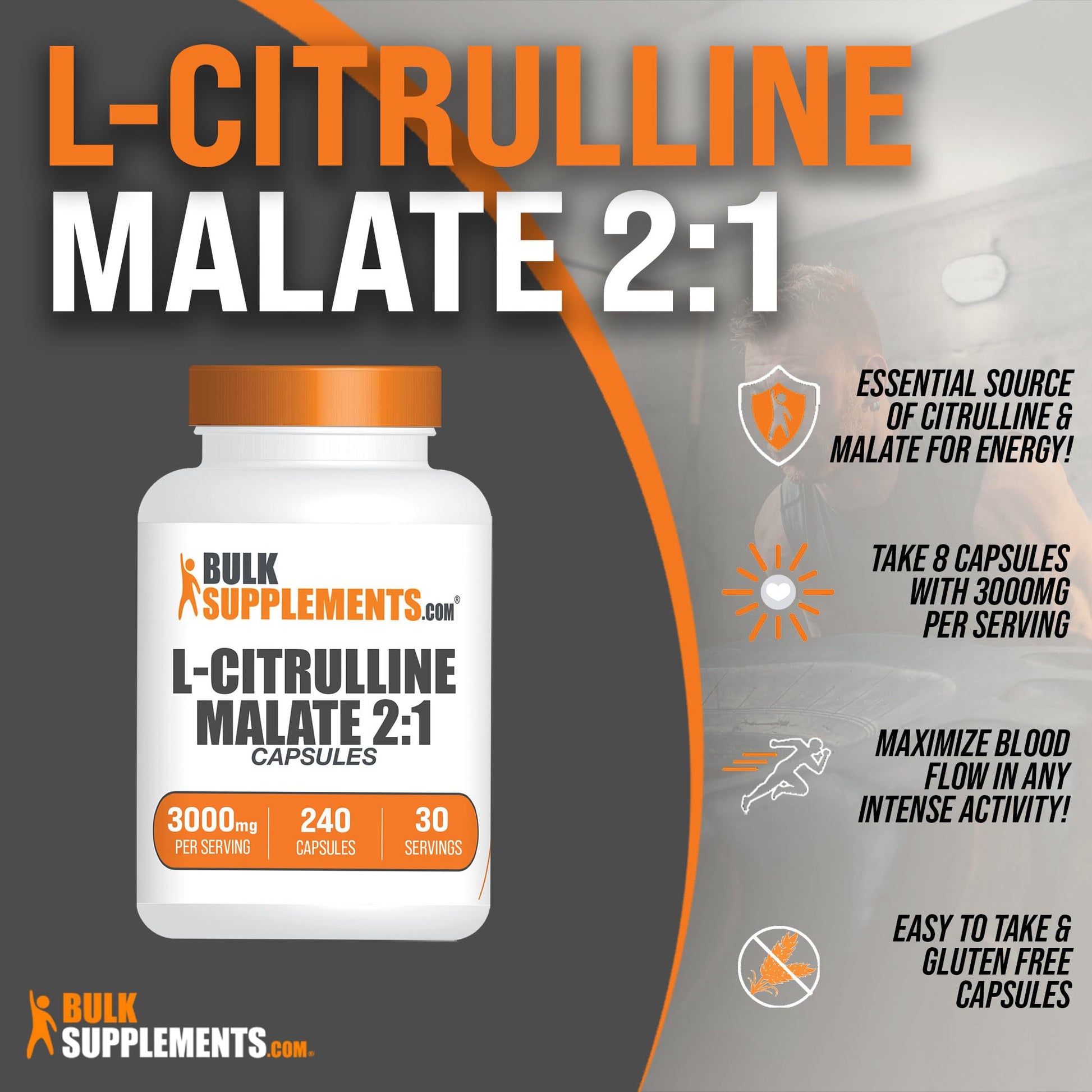 BULKSUPPLEMENTS.COM L-Citrulline Malate Capsules - Citrulline Malate 3000mg BULKSUPPLEMENTS.COM uk supplements