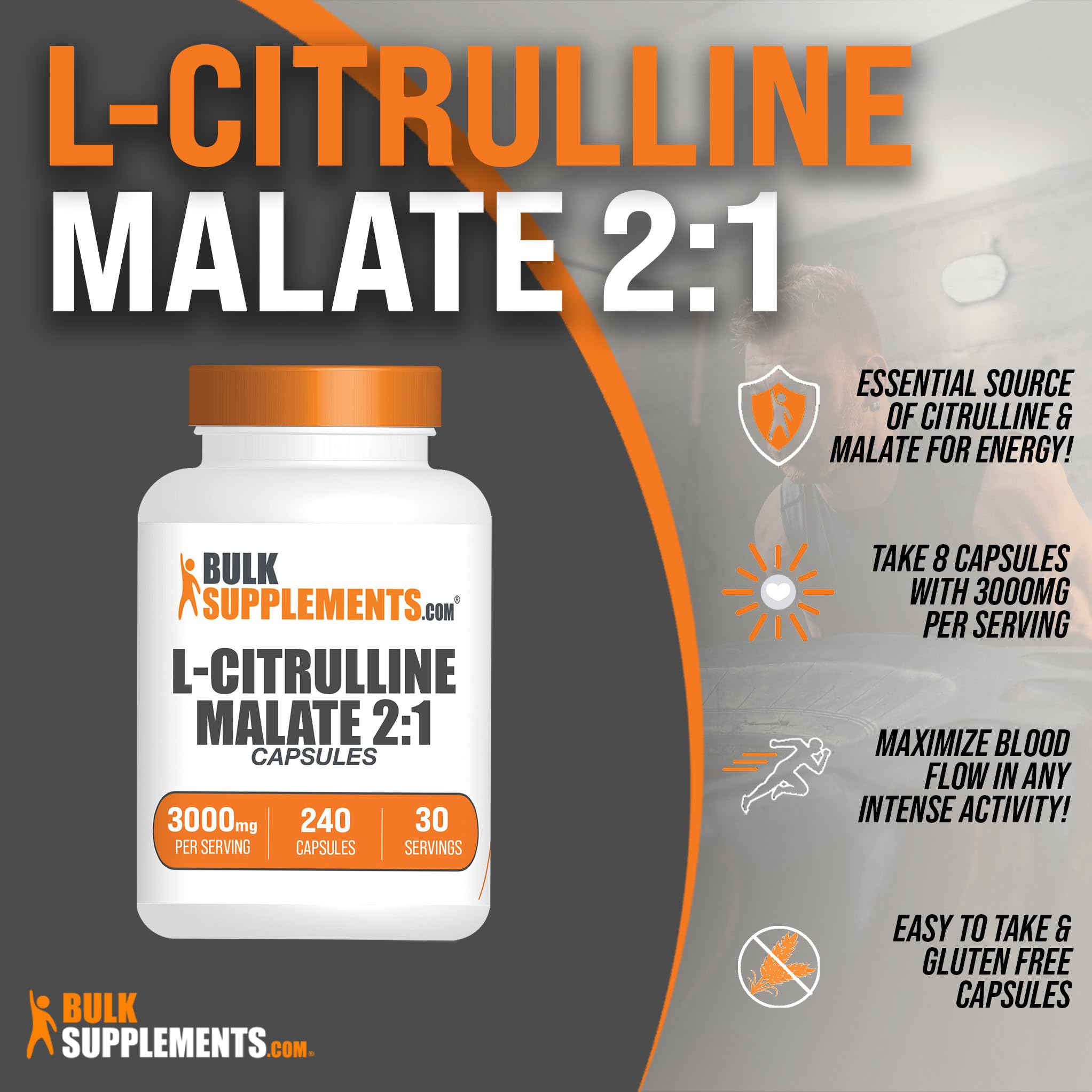 BULKSUPPLEMENTS.COM L-Citrulline Malate Capsules - Citrulline Malate 3000mg BULKSUPPLEMENTS.COM uk supplements