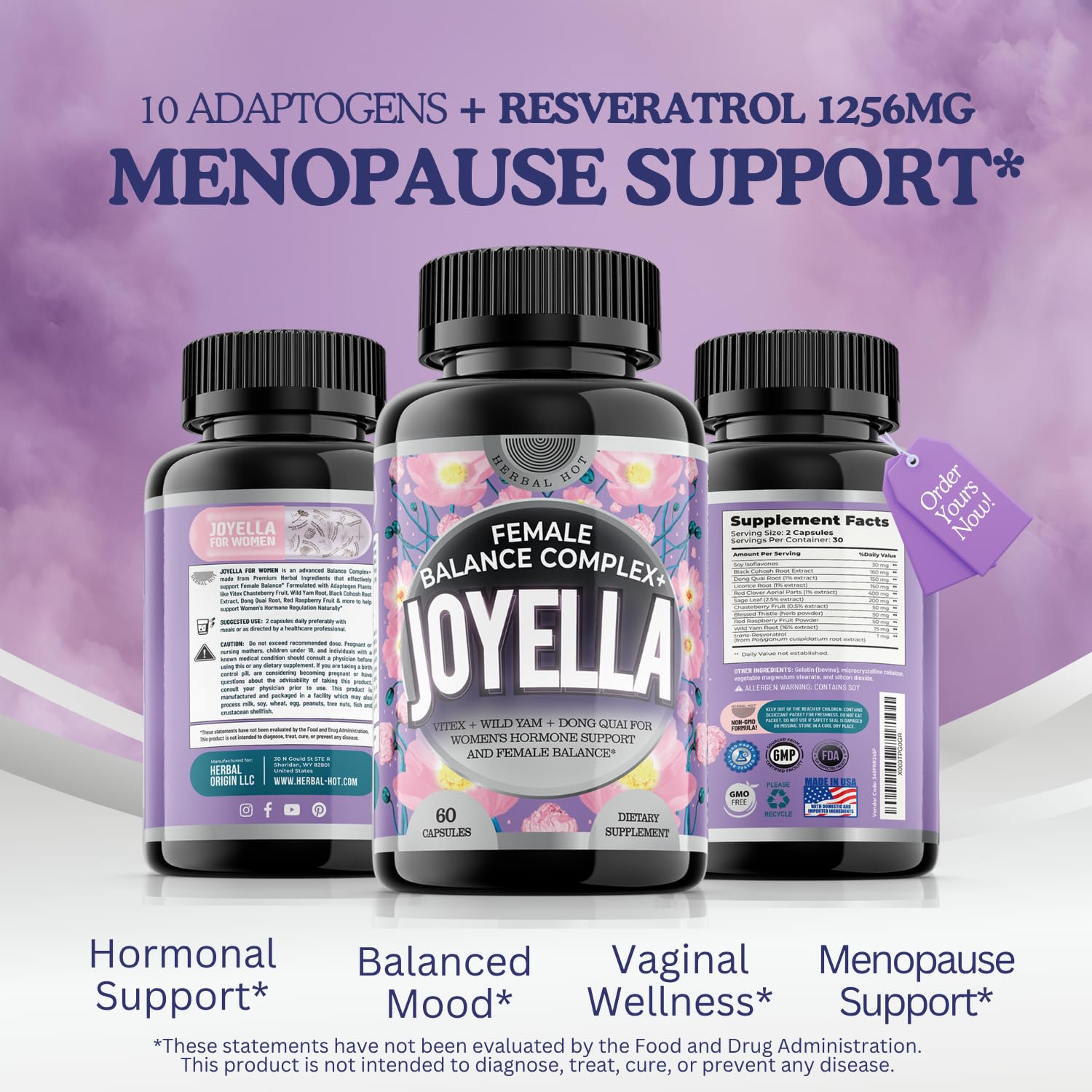 11-in-1 Hormonal Balance, Relief for Menopause Symptoms, Helps Reduce Hot Flashes, Night Sweats, and Mood Swings, Clinically Proven Ingredients, Natural PMS Support, Made in USA, 3rd Party-Tested HERBAL HOT uk supplements