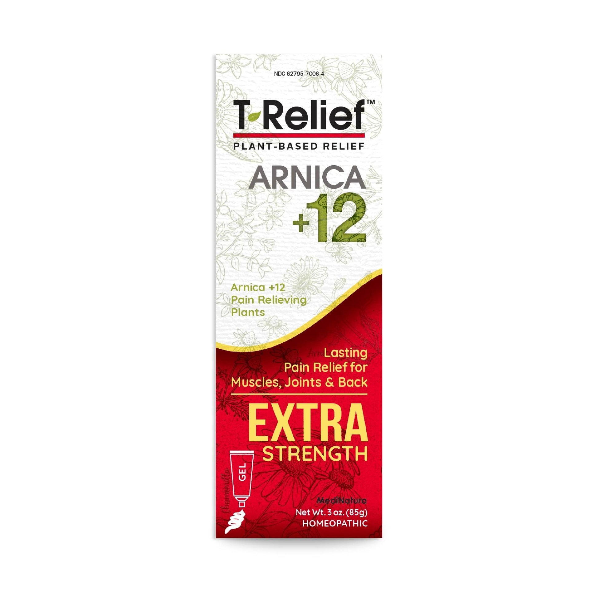 MediNatura T-Relief Extra Strength Gel Arnica +12 Natural Relieving Actives for Back Pain Joint Soreness Muscle Aches & Stiffness Whole Body Fast Acting Relief for Women & Men - 3 oz MediNatura uk supplements