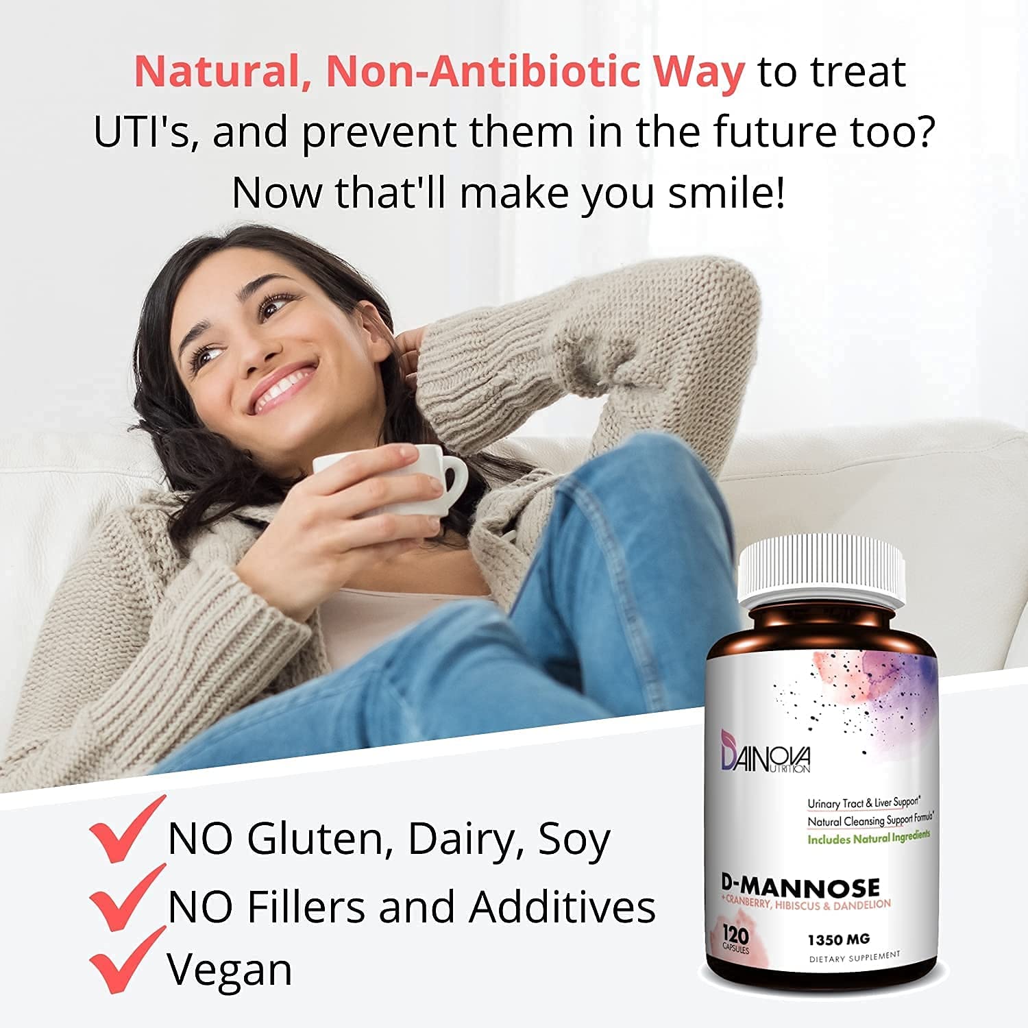 Dainova Nutrition D Mannose Capsules and Probiotics for Women Bundle I Urinary Tract Dainova Nutrition uk supplements
