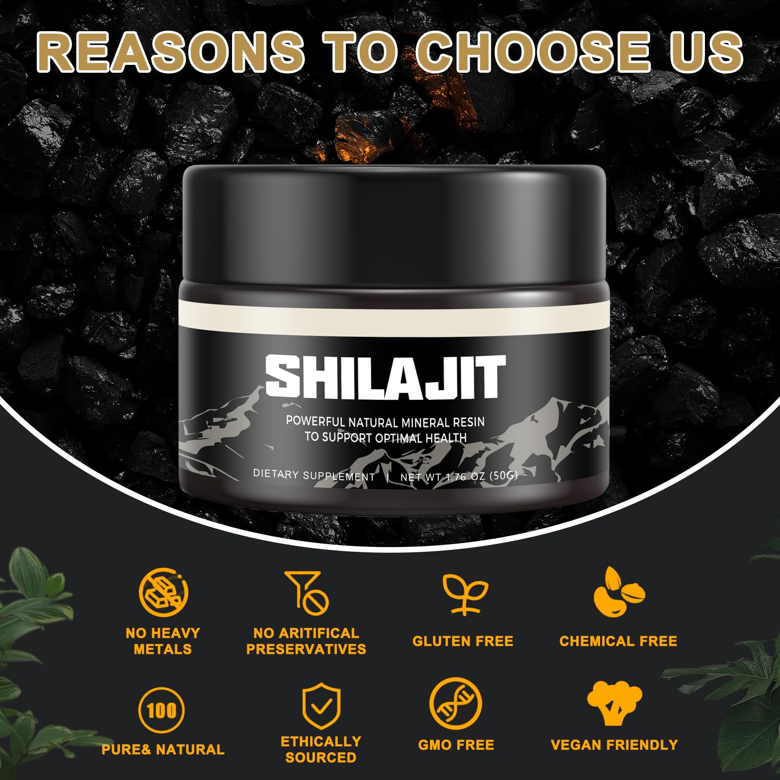 Shilajit Pure Himalayan Organic Shilajit Resin - Gold Grade 100% Shilajit Supplement Scarremover uk supplements