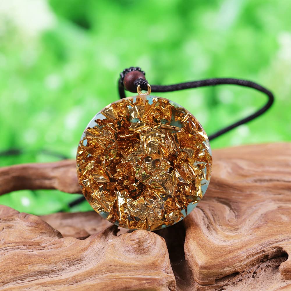 Day Day Up Turquoise Orgonite Pendant Healing Crystal jewelry Orgone Yoga Necklace Reiki Spiritual Day Day Up uk supplements