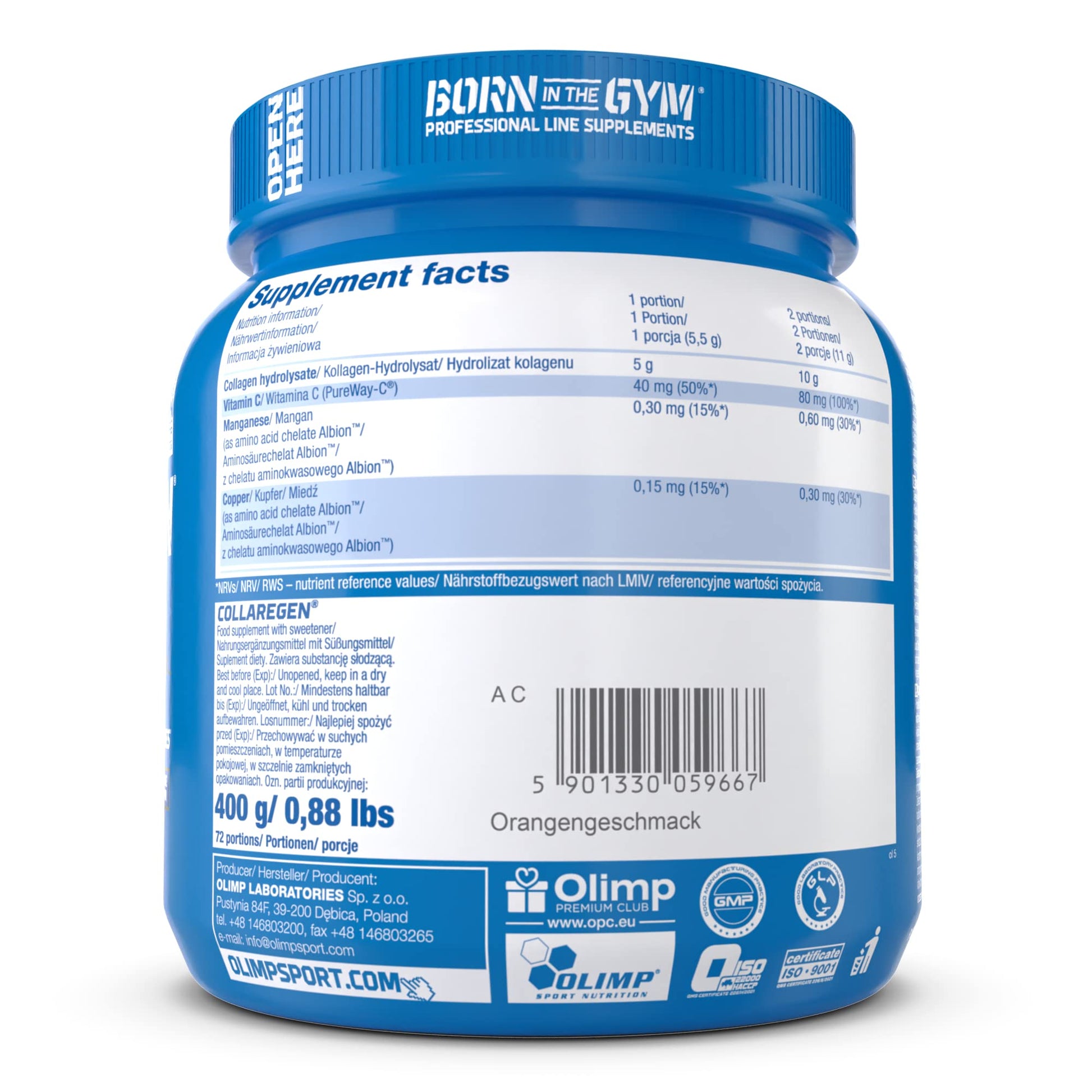 Olimp Labs Collaregen Mineral Supplement, Orange Flavour Powder, 400 g OLIMP SPORT NUTRITION uk supplements