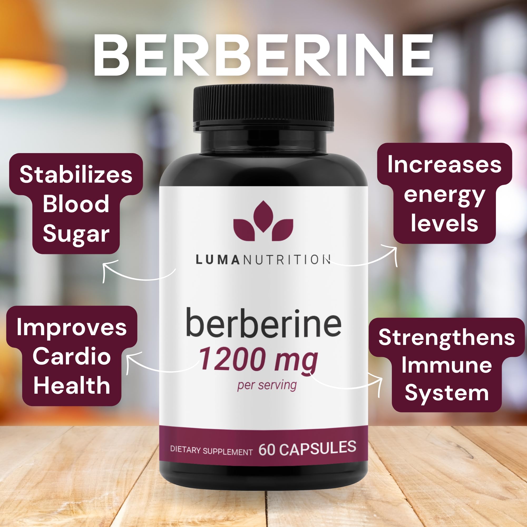 Luma Nutrition Berberine Supplement - Berberine 1200mg Per Serving - Berberine HCI Luma Nutrition uk supplements