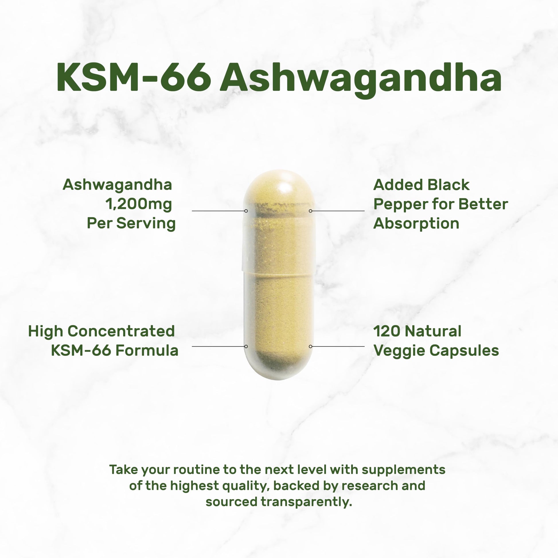 KSM 66 Ashwagandha 1,200mg with Black Pepper, 120 Veggie Capsules – Extra Strength Root Extract – High Absorption – Adaptogenic Supplements for Relaxation, Energy, & Brain Health – Non-GMO DEAL SUPPLEMENT uk supplements